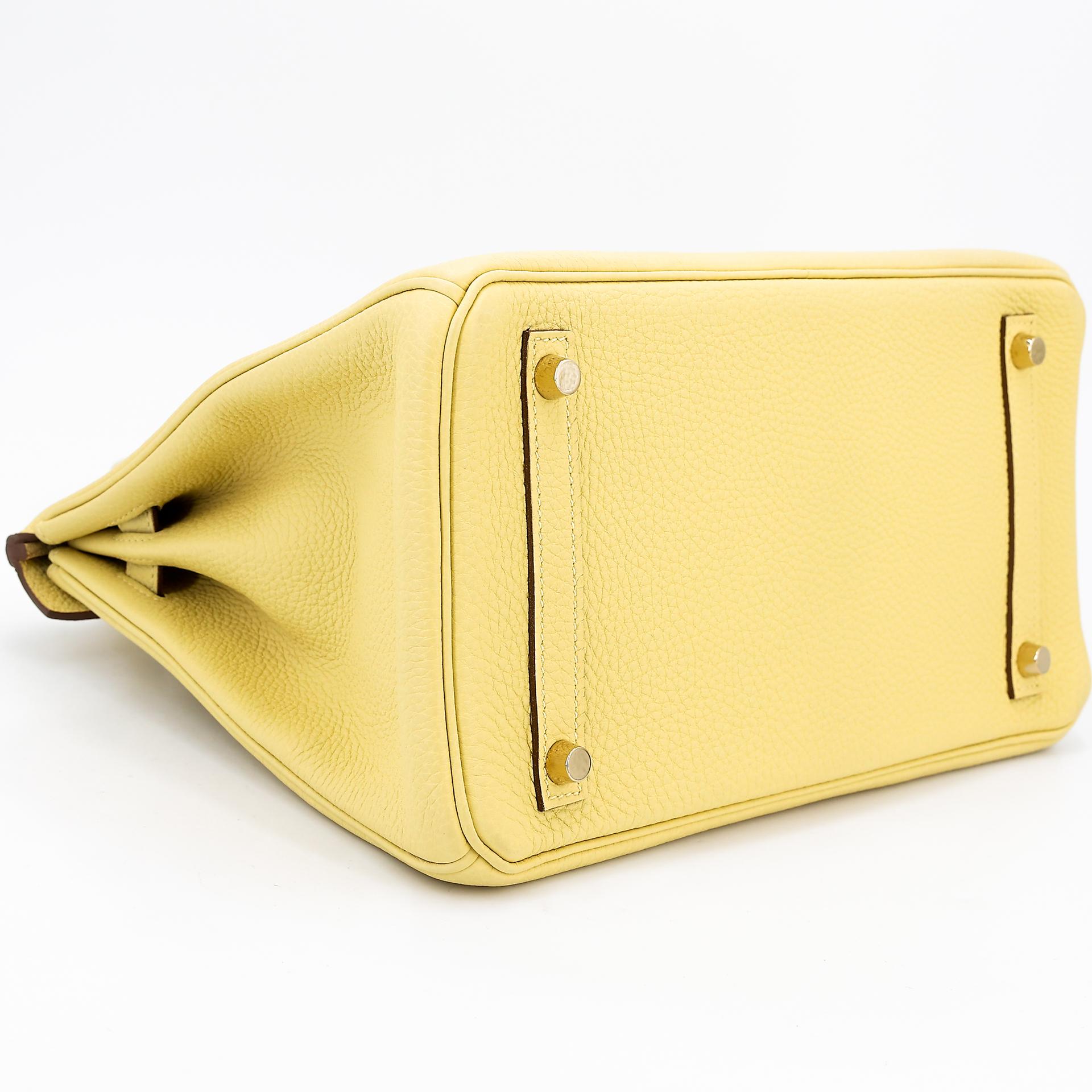 Excellent ( Rank SA ) HERMÈS Birkin 30 Jaune Poussin (1Z) Togo Gold hardware T (2015) - 7