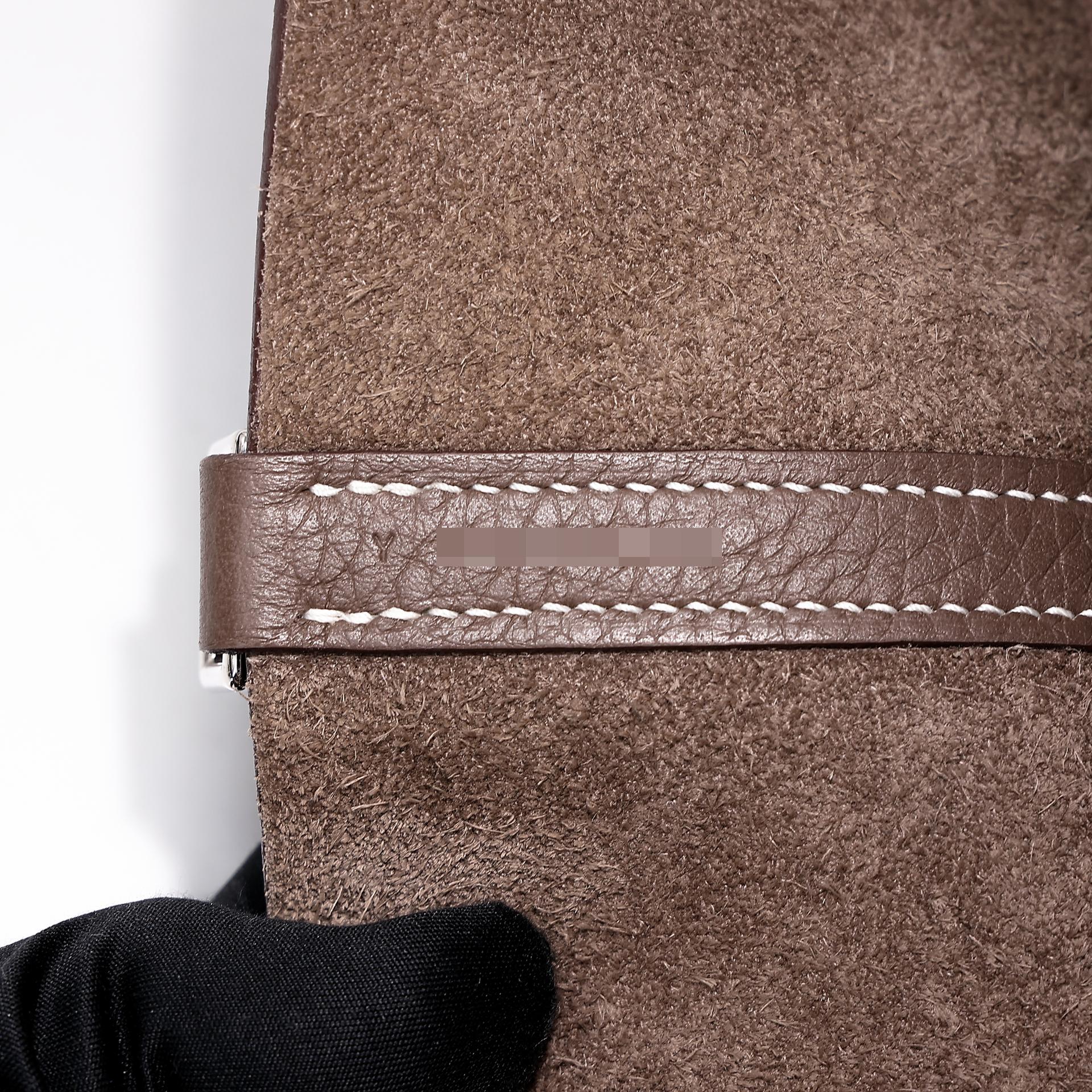 Very Good ( Rank A) HERMÈS Picotin Lock MM Etoupe (18) Clemence Palladium hardware Y (2020) - 11