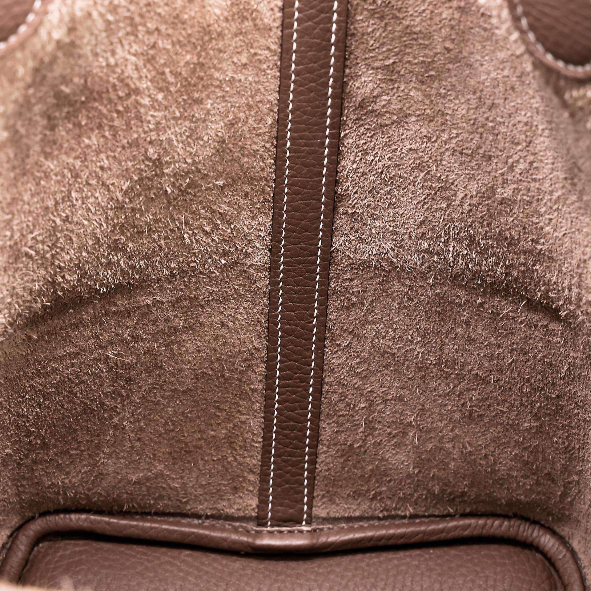 Very Good ( Rank A) HERMÈS Picotin Lock MM Etoupe (18) Clemence Palladium hardware Y (2020) - 16