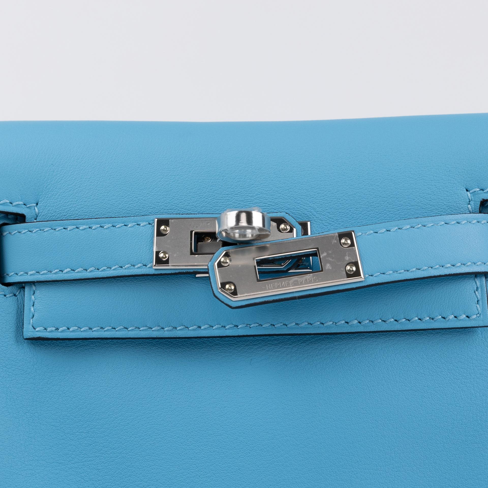 Brand New ( Rank N )  HERMÈS  Kelly Jump Celeste (7N) Swift Palladium hardware W (2024) - 9