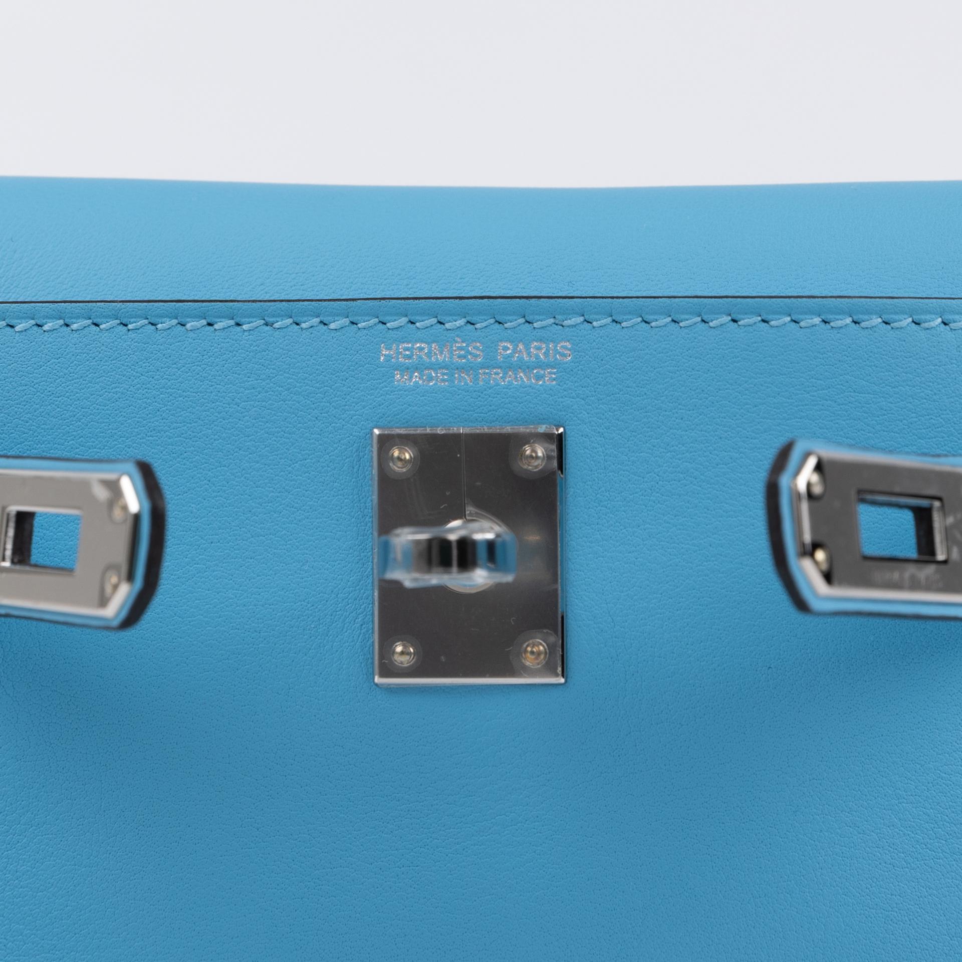 Brand New ( Rank N )  HERMÈS  Kelly Jump Celeste (7N) Swift Palladium hardware W (2024) - 10