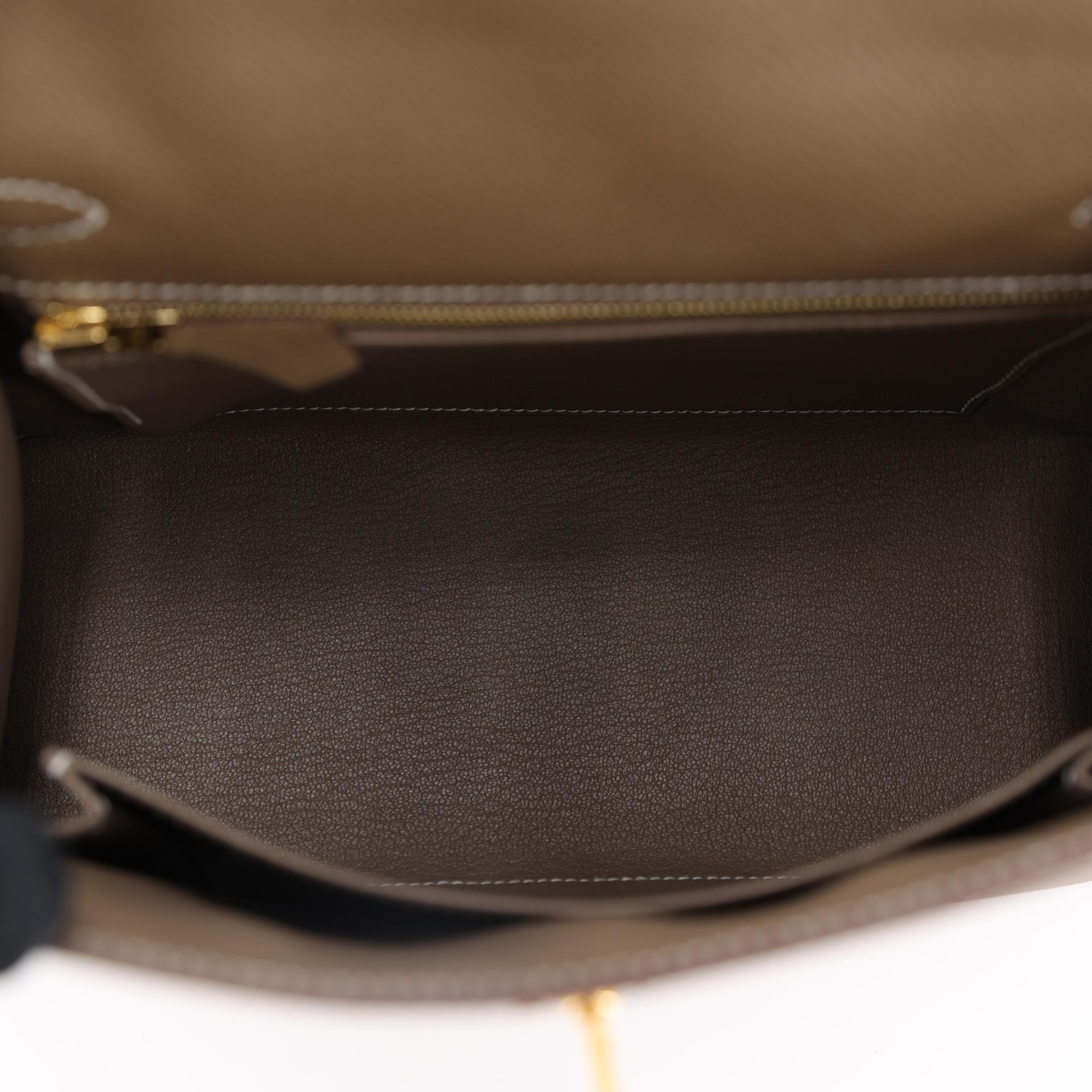Brand New ( Rank N ) HERMÈS Kelly 25 Sellier Etoupe (18) Epsom Gold hardware W (2024) - 10