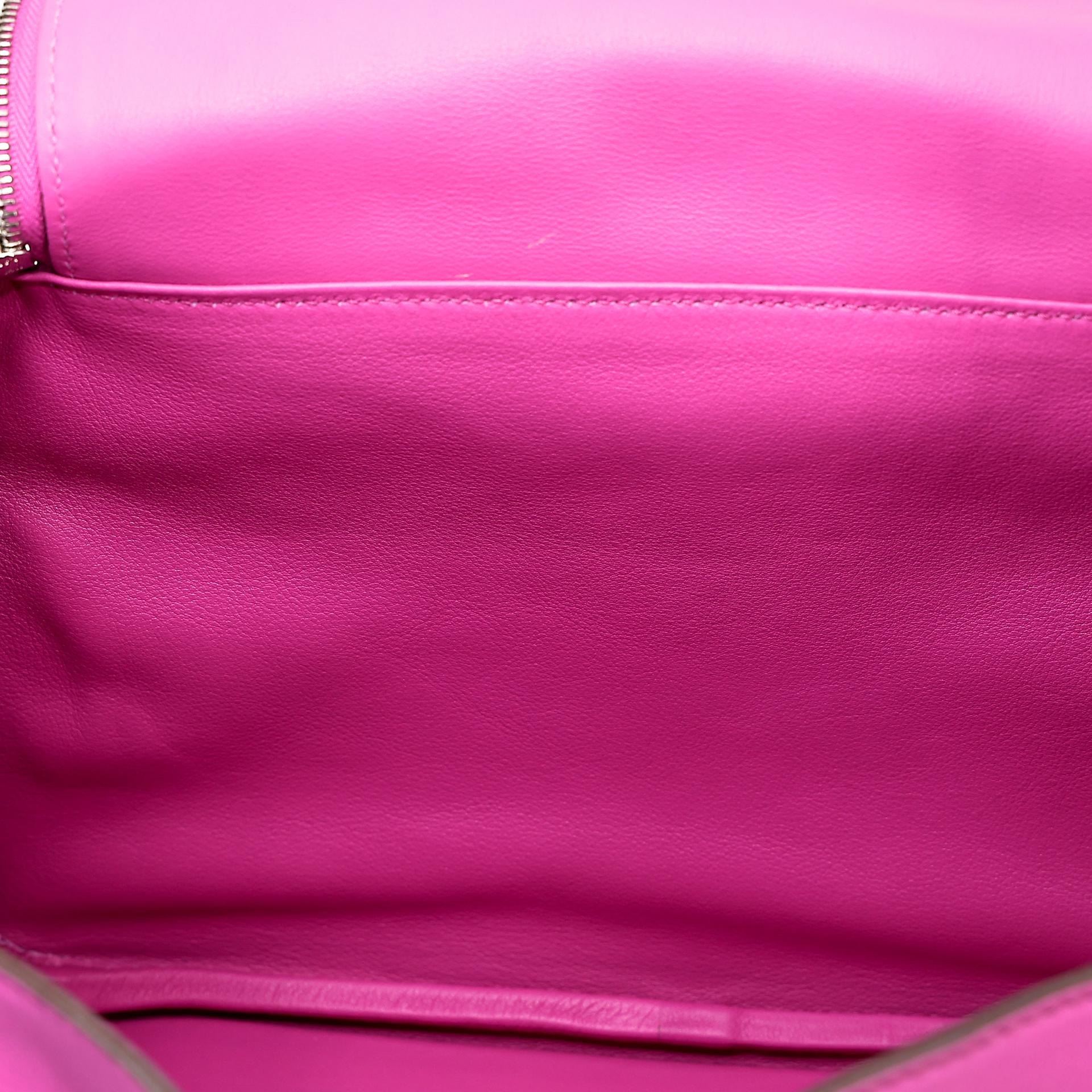 Very Good ( Rank A) HERMÈS Lindy 26 Magnolia (9I) Swift Palladium hardware C (2018) - 28