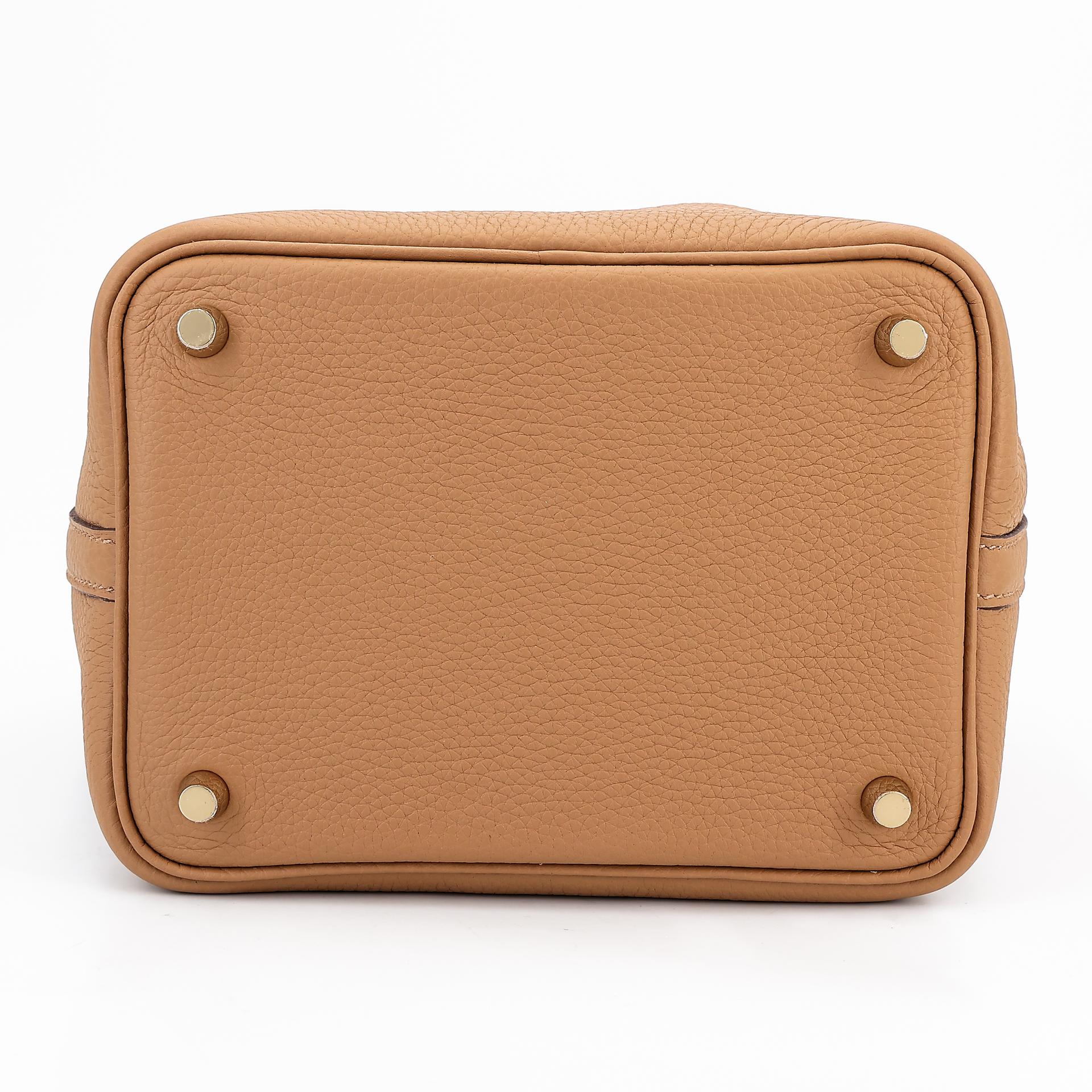 Unused ( Rank NS ) HERMÈS Picotin Lock PM Biscuit (4B) Clemence Gold hardware U (2022) - 6