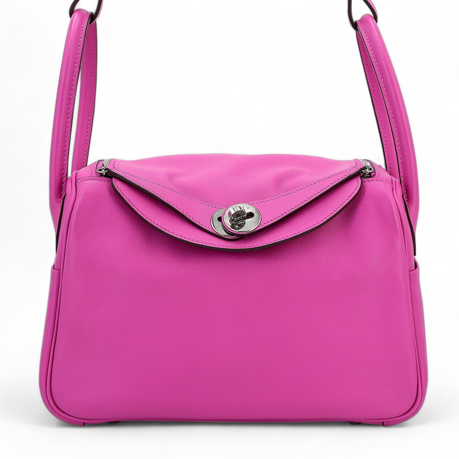 Very Good ( Rank A) HERMÈS Lindy 26 Magnolia (9I) Swift Palladium hardware C (2018) - 1