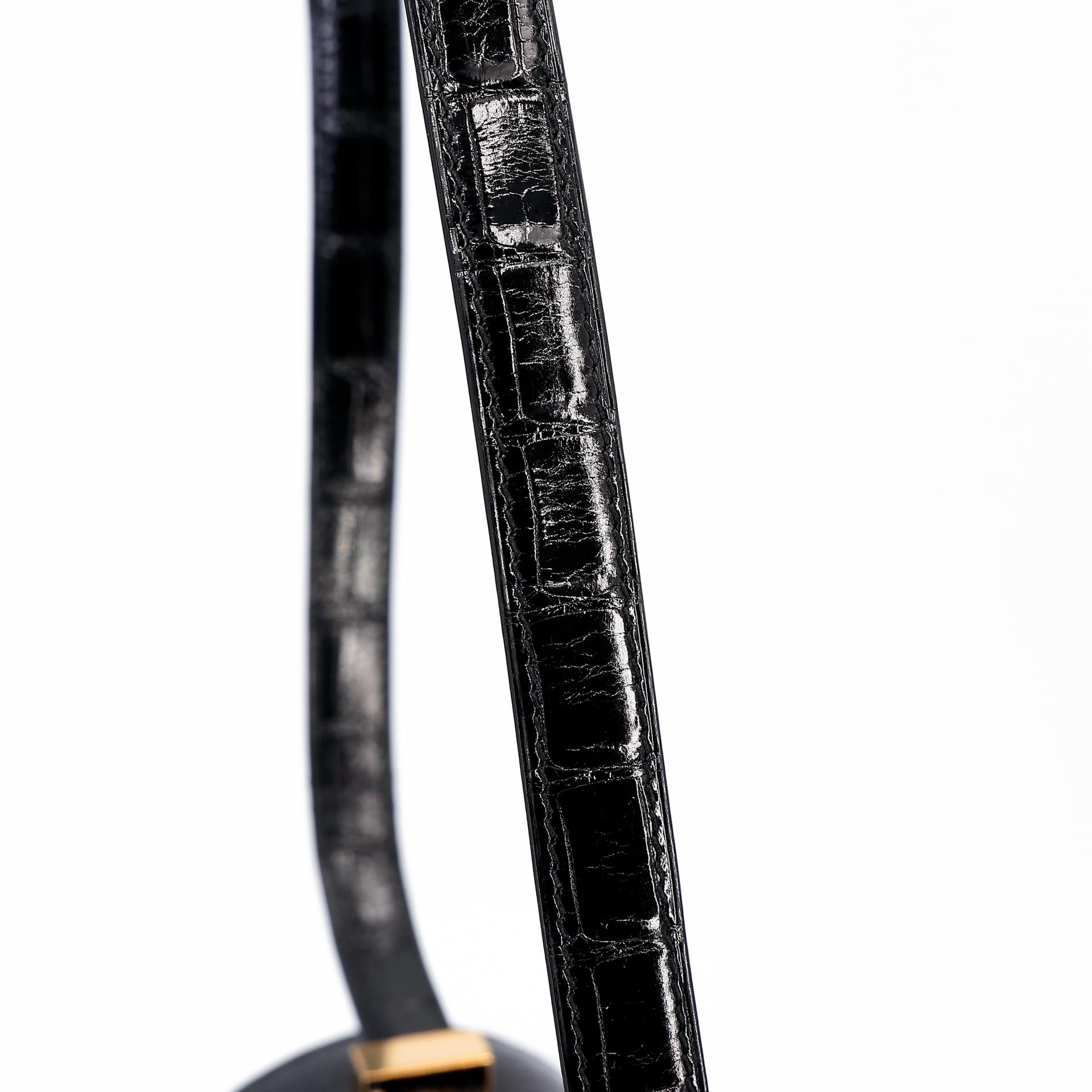 Excellent ( Rank SA ) HERMÈS Constance 24 Black (89) Alligator Rose Gold hardware A (2017) - 5
