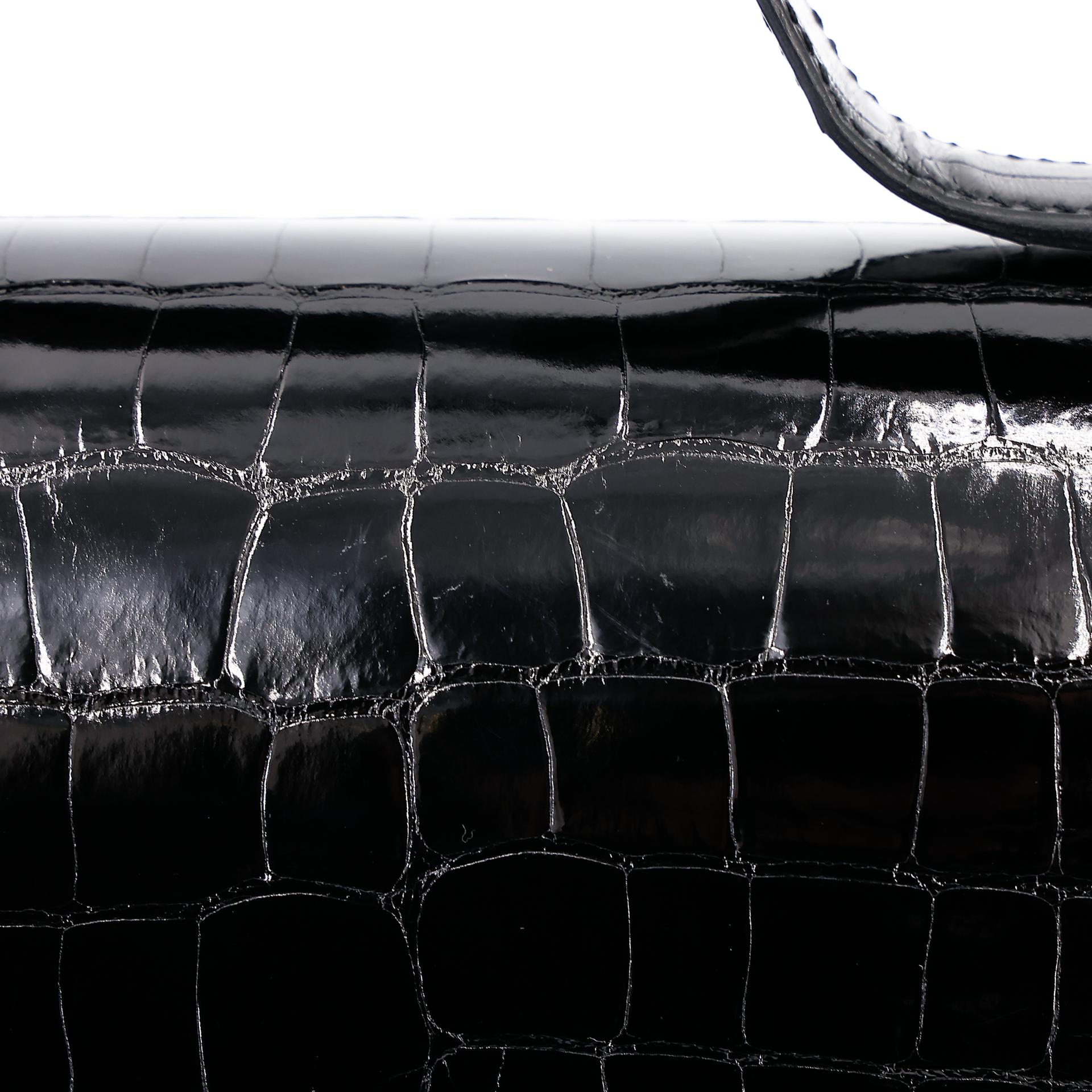 Excellent ( Rank SA ) HERMÈS Constance 24 Black (89) Alligator Rose Gold hardware A (2017) - 12