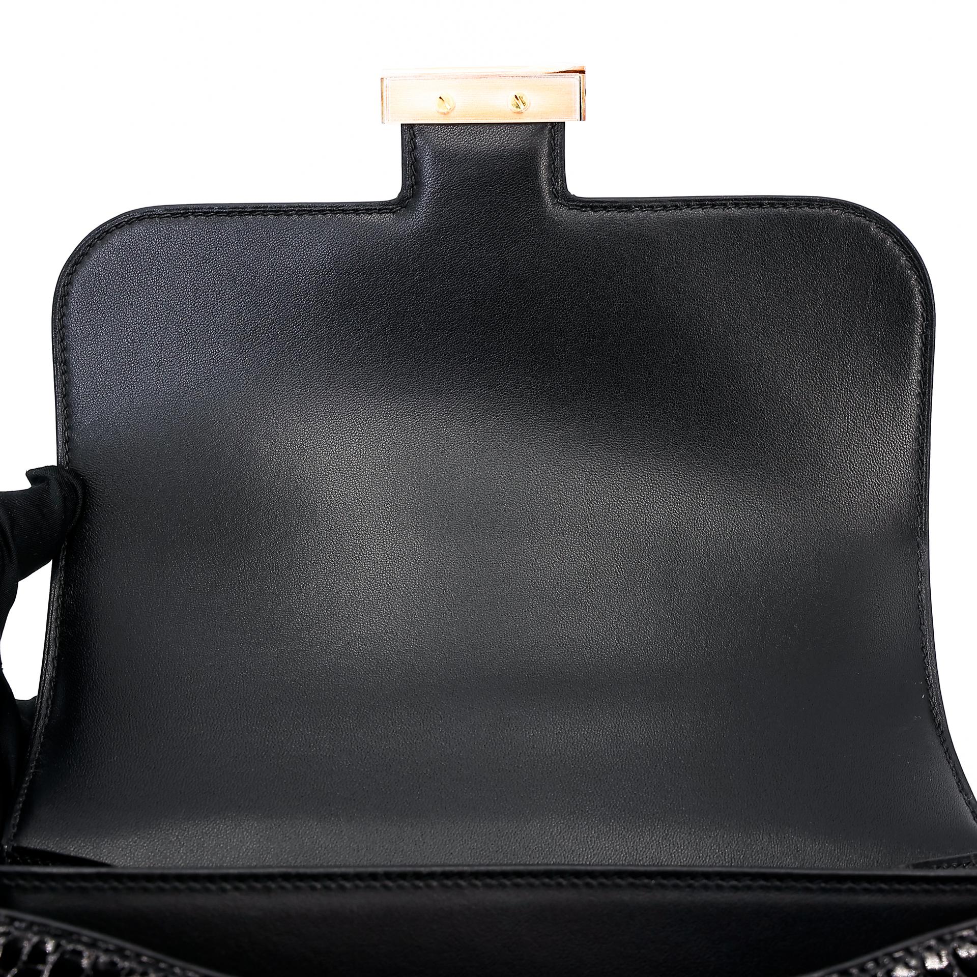 Excellent ( Rank SA ) HERMÈS Constance 24 Black (89) Alligator Rose Gold hardware A (2017) - 18