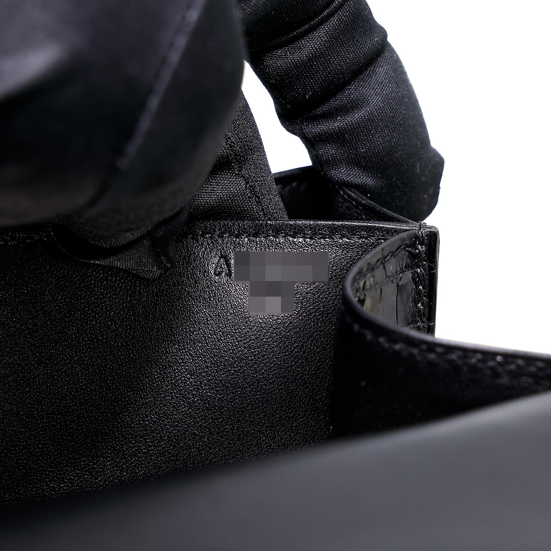 Excellent ( Rank SA ) HERMÈS Constance 24 Black (89) Alligator Rose Gold hardware A (2017) - 20