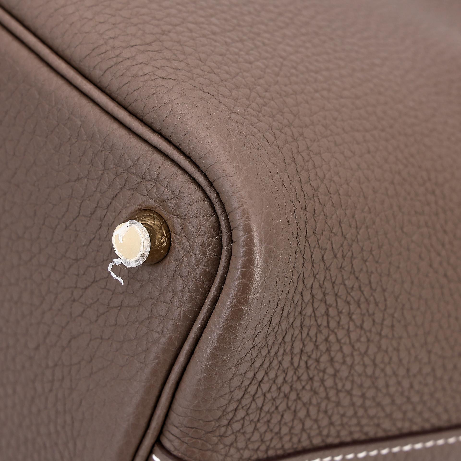 Excellent ( Rank SA ) HERMÈS Picotin Lock PM Etoupe (18) Clemence Gold hardware Y (2020) - 7