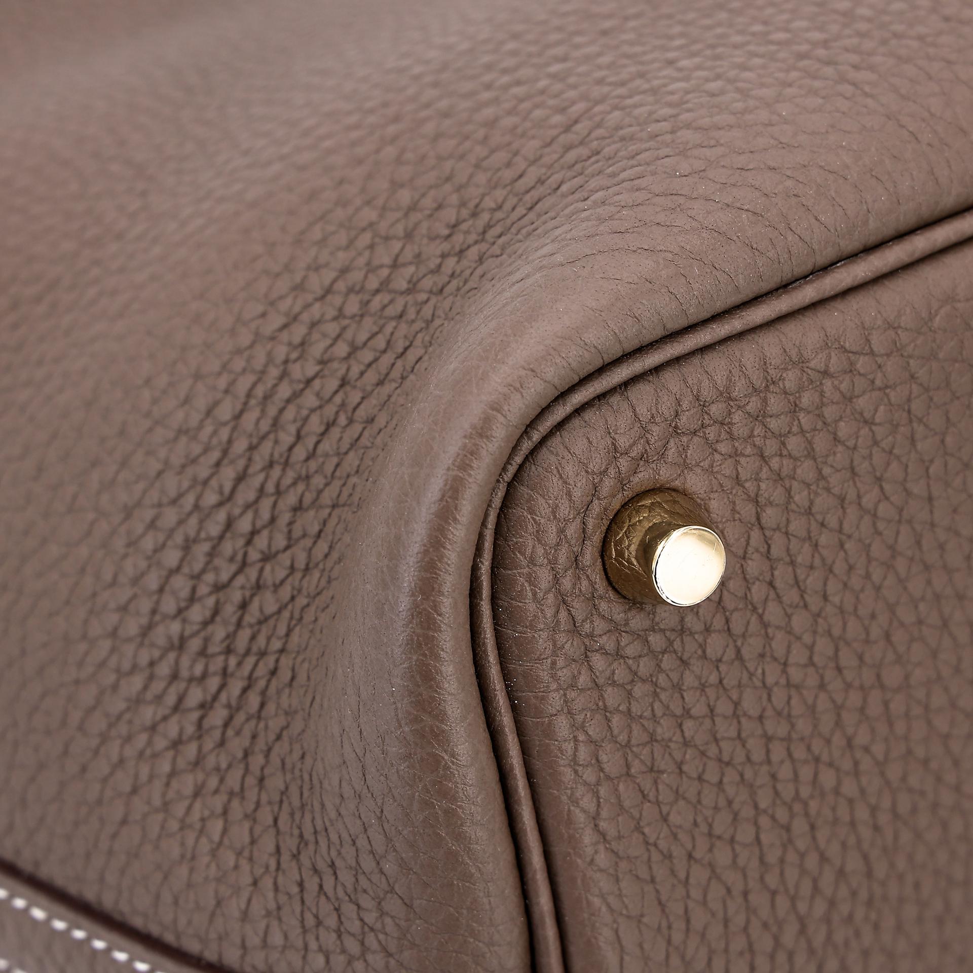Excellent ( Rank SA ) HERMÈS Picotin Lock PM Etoupe (18) Clemence Gold hardware Y (2020) - 8
