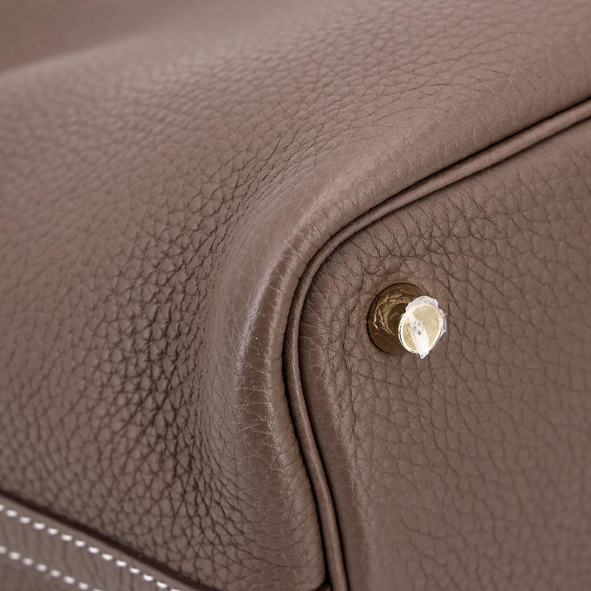 Excellent ( Rank SA ) HERMÈS Picotin Lock PM Etoupe (18) Clemence Gold hardware Y (2020) - 10