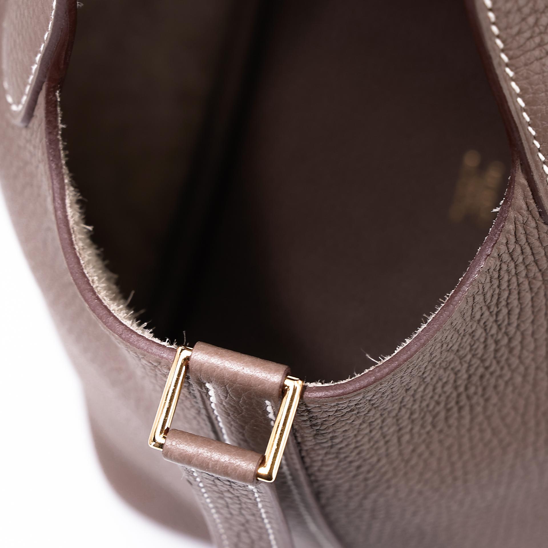 Excellent ( Rank SA ) HERMÈS Picotin Lock PM Etoupe (18) Clemence Gold hardware Y (2020) - 13