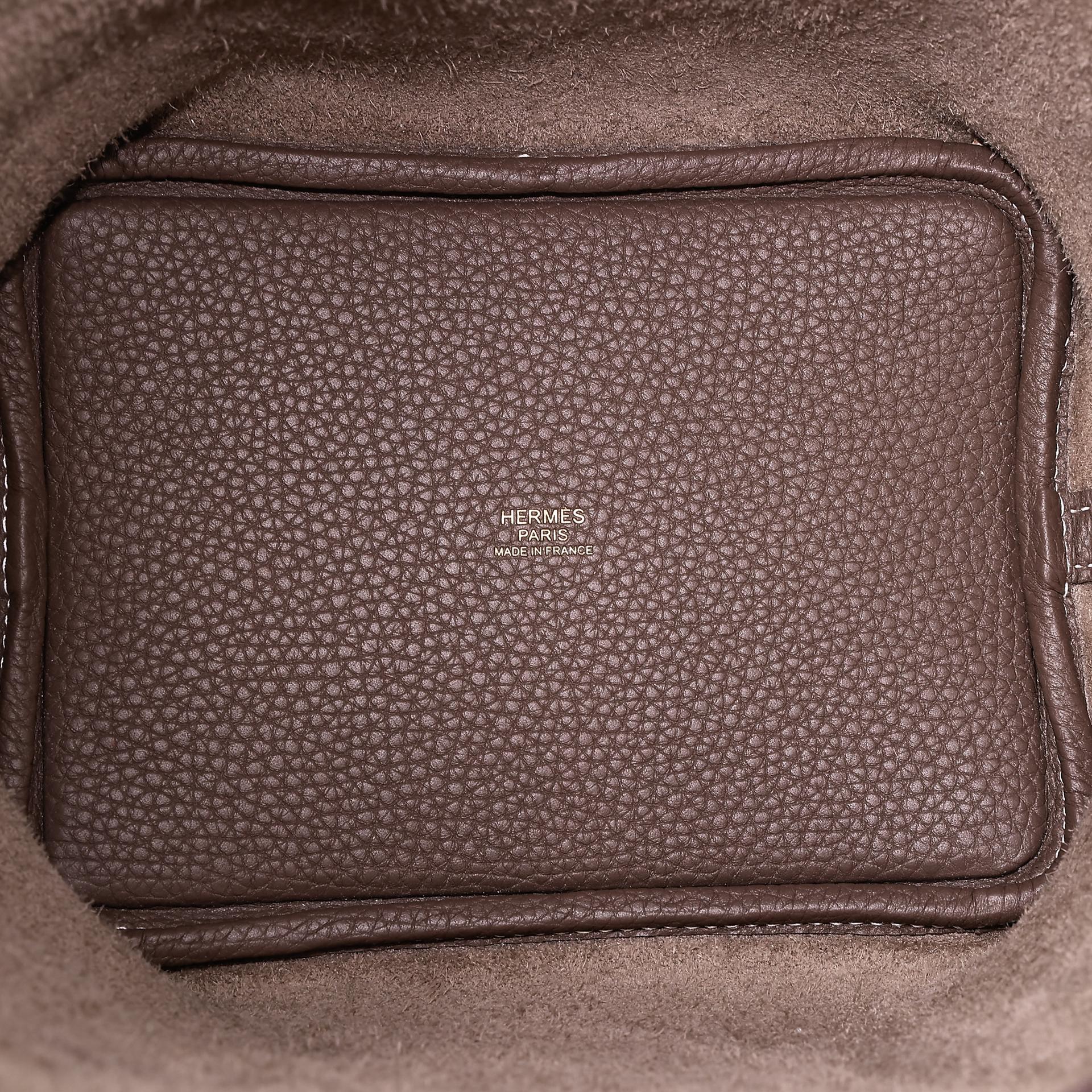 Excellent ( Rank SA ) HERMÈS Picotin Lock PM Etoupe (18) Clemence Gold hardware Y (2020) - 14