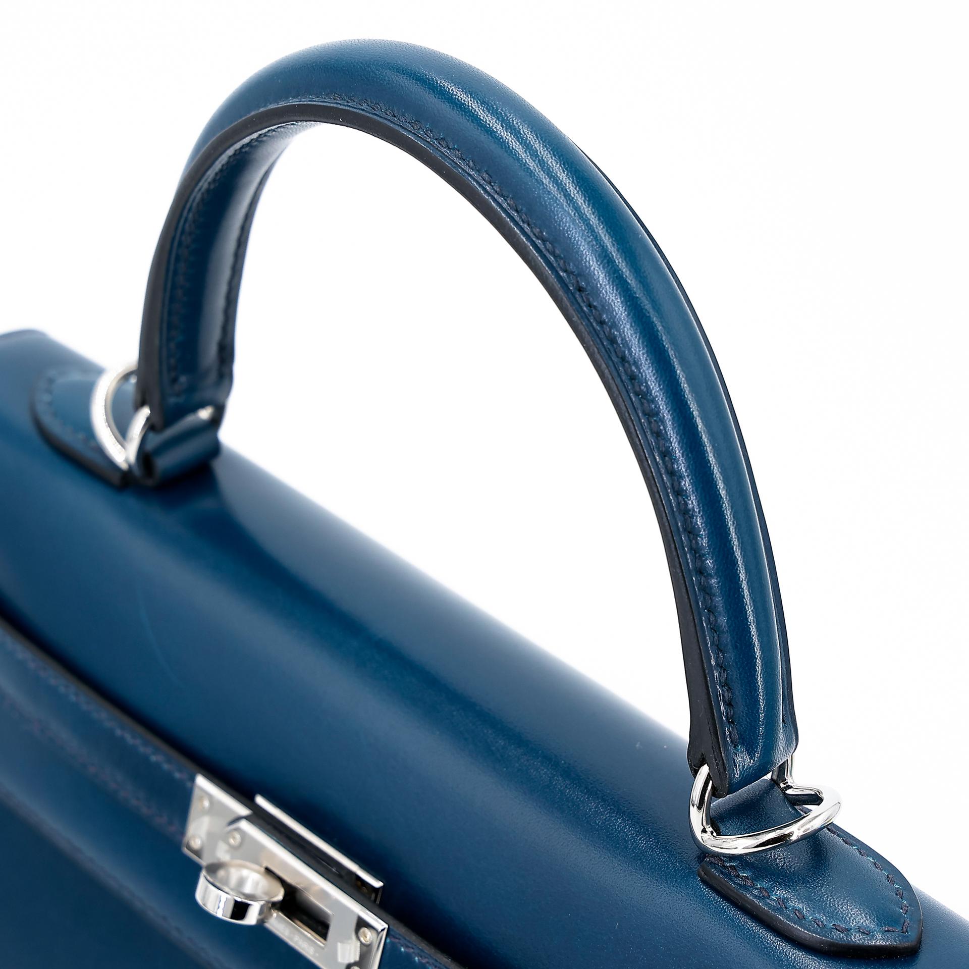 Excellent ( Rank SA ) HERMÈS Kelly 25 Sellier Bleu de Prusse (7P) Box-calf Palladium hardware U (2022) - 3