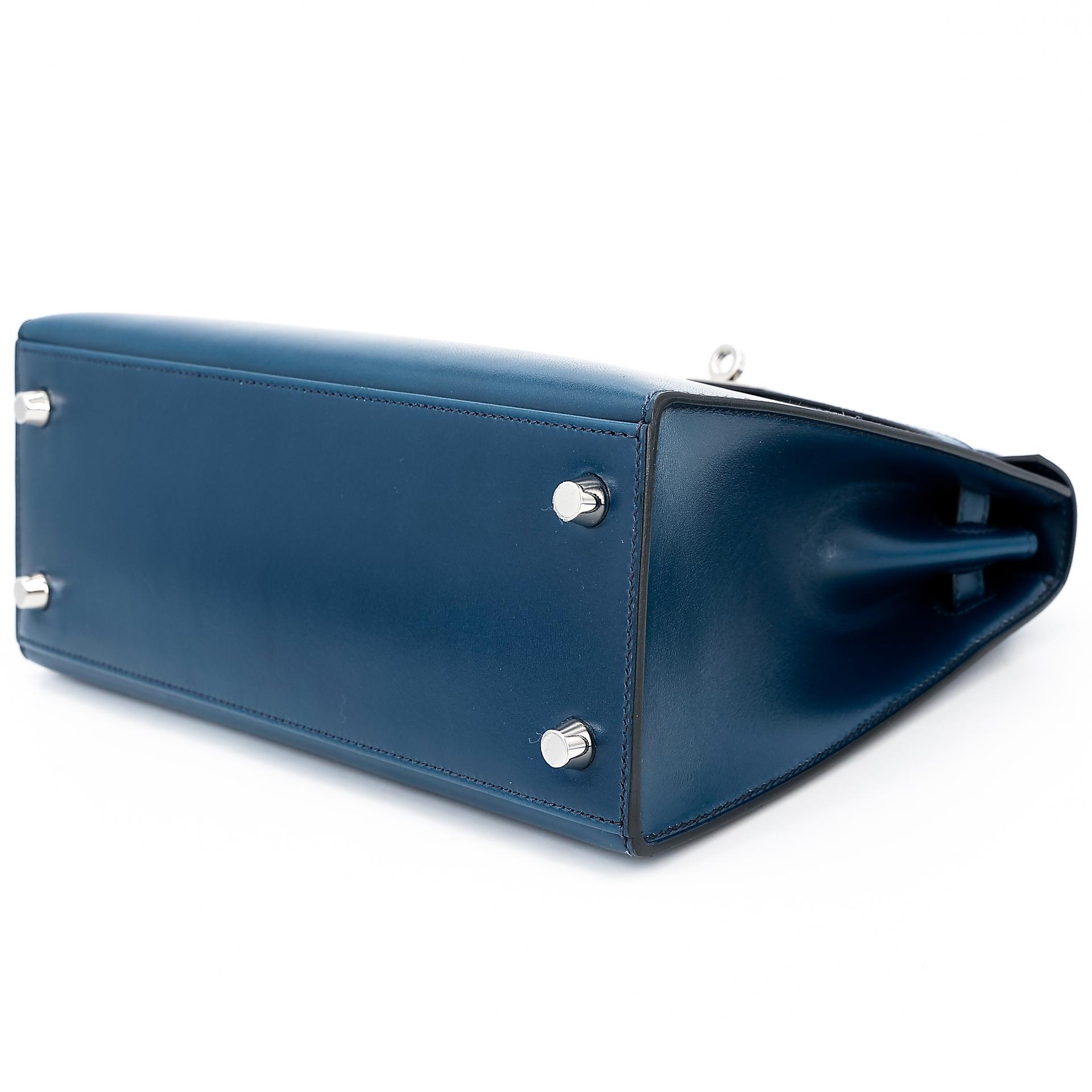 Excellent ( Rank SA ) HERMÈS Kelly 25 Sellier Bleu de Prusse (7P) Box-calf Palladium hardware U (2022) - 4