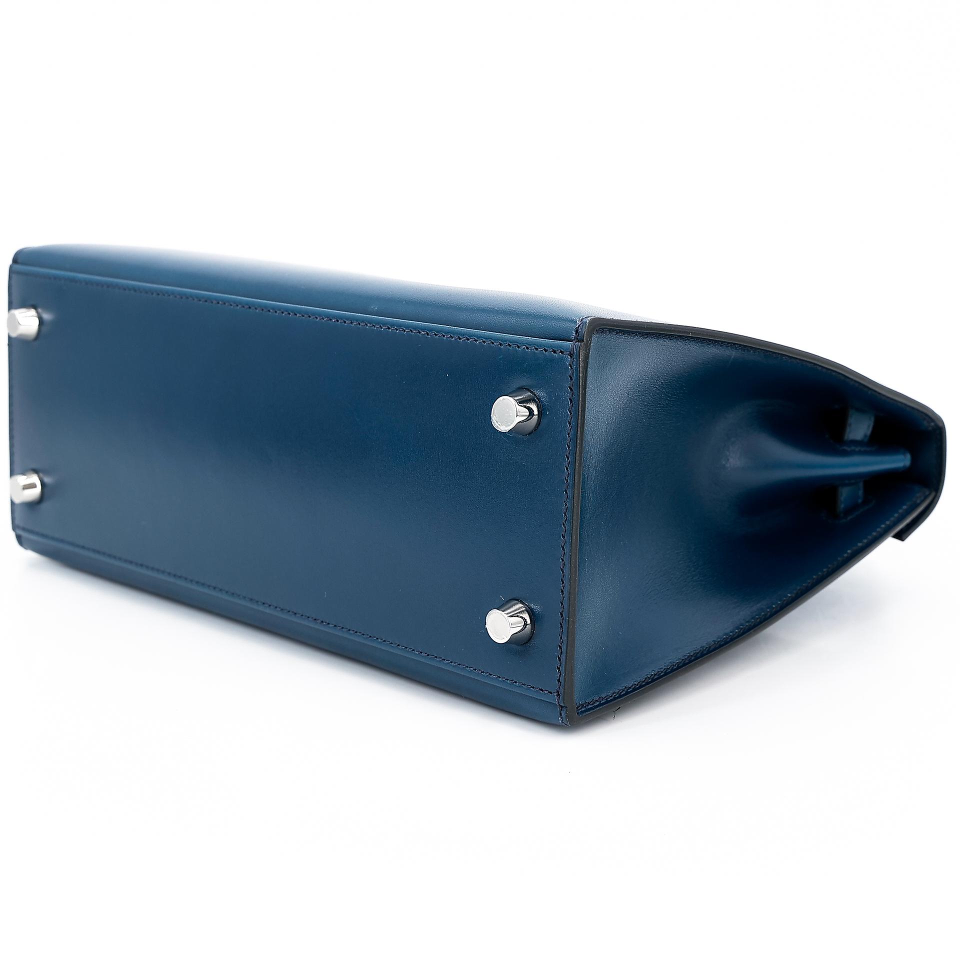 Excellent ( Rank SA ) HERMÈS Kelly 25 Sellier Bleu de Prusse (7P) Box-calf Palladium hardware U (2022) - 6