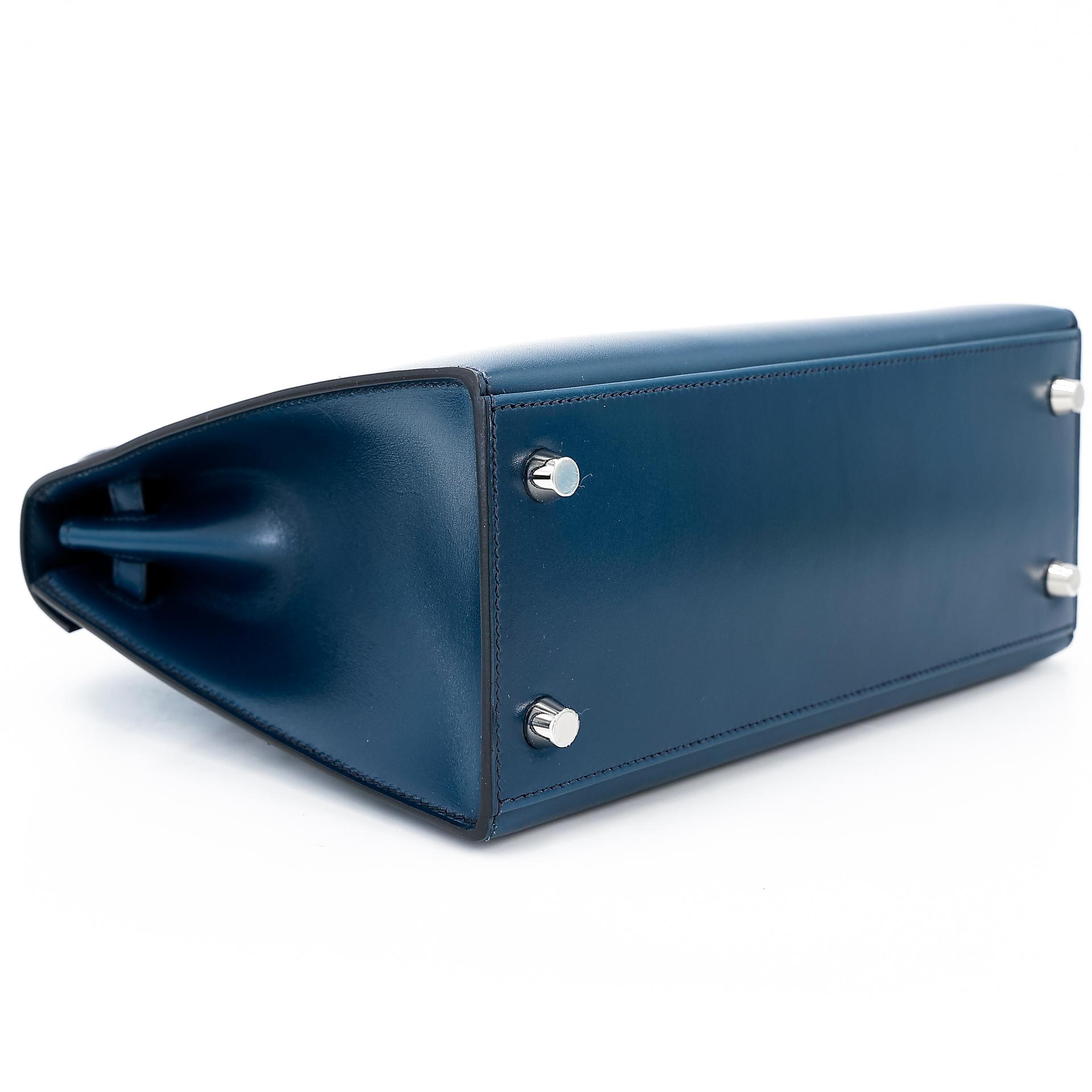 Excellent ( Rank SA ) HERMÈS Kelly 25 Sellier Bleu de Prusse (7P) Box-calf Palladium hardware U (2022) - 7