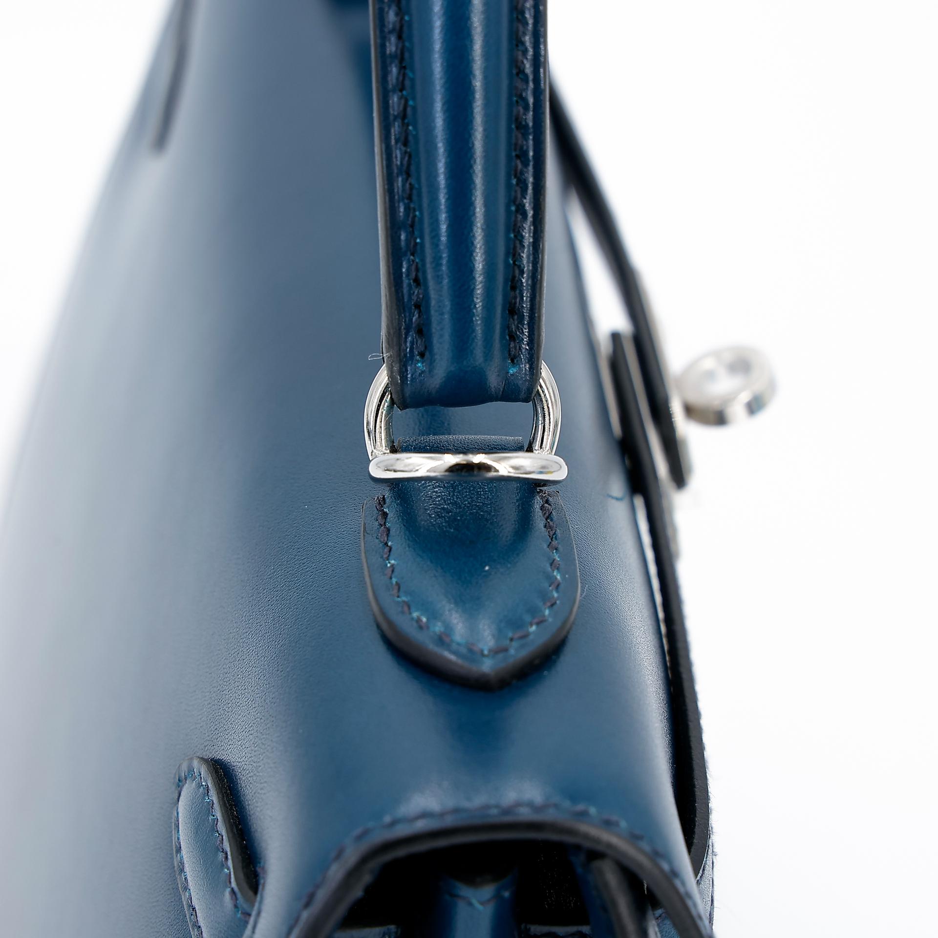 Excellent ( Rank SA ) HERMÈS Kelly 25 Sellier Bleu de Prusse (7P) Box-calf Palladium hardware U (2022) - 8