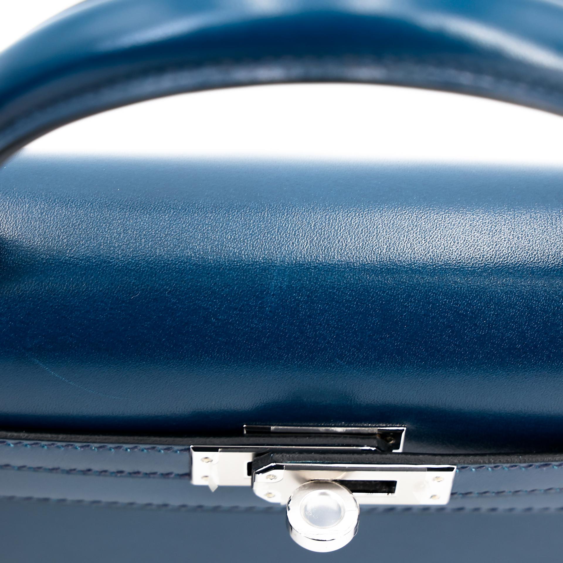 Excellent ( Rank SA ) HERMÈS Kelly 25 Sellier Bleu de Prusse (7P) Box-calf Palladium hardware U (2022) - 9