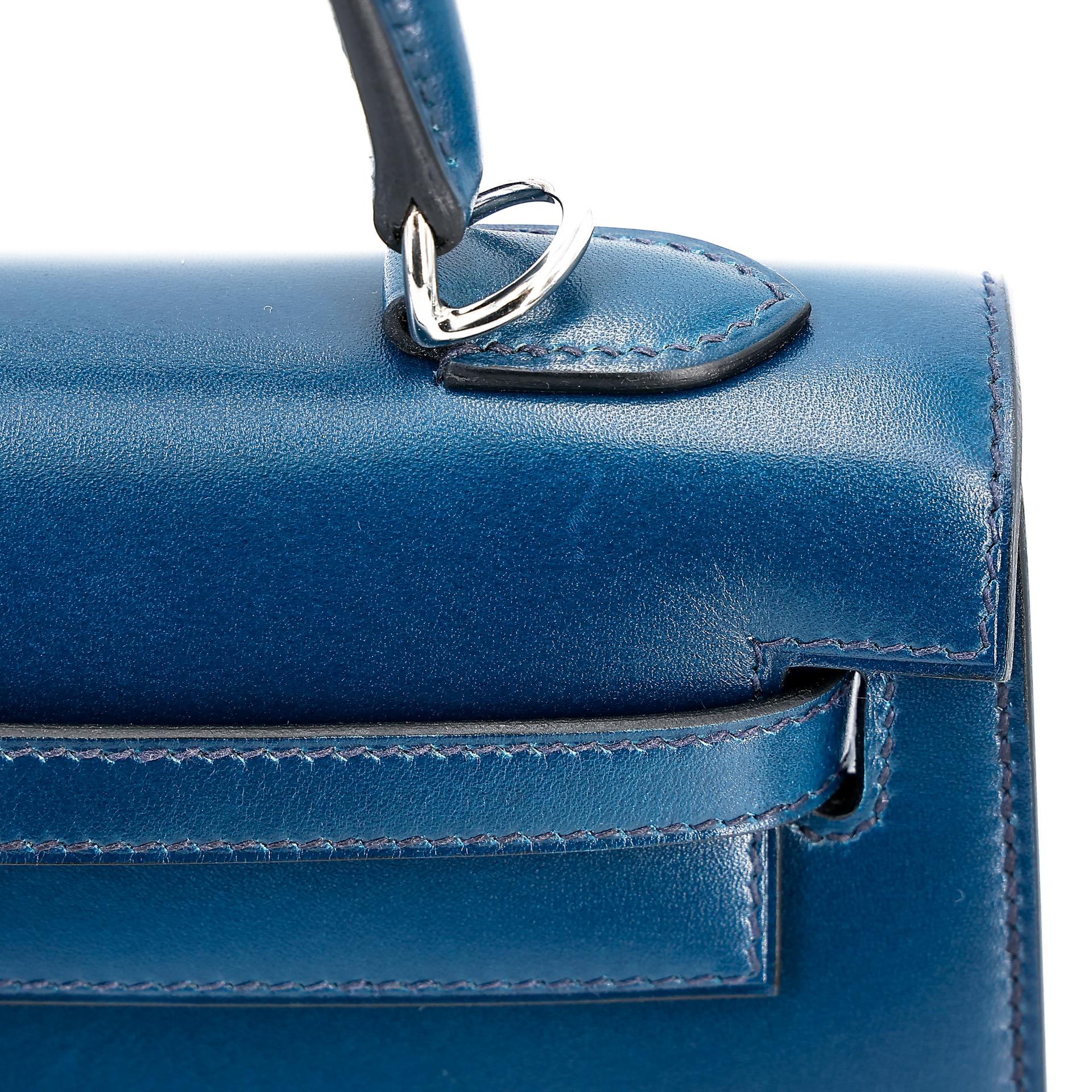 Excellent ( Rank SA ) HERMÈS Kelly 25 Sellier Bleu de Prusse (7P) Box-calf Palladium hardware U (2022) - 10