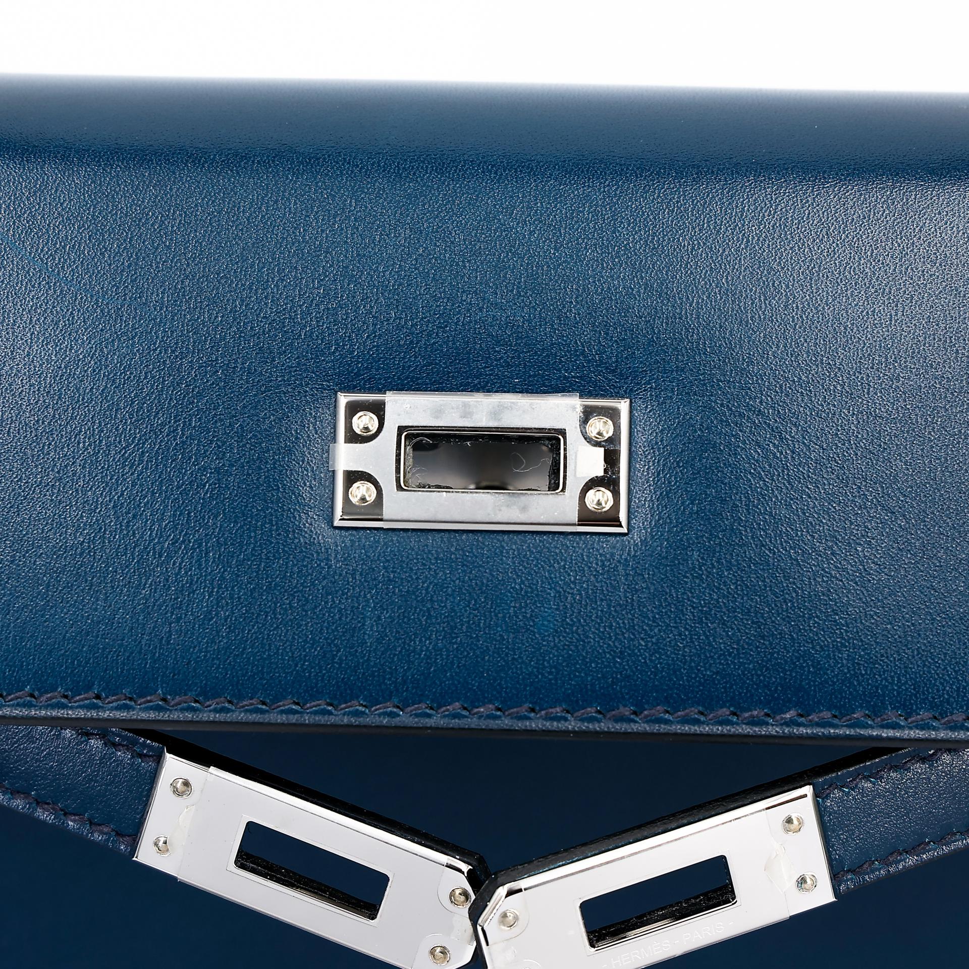 Excellent ( Rank SA ) HERMÈS Kelly 25 Sellier Bleu de Prusse (7P) Box-calf Palladium hardware U (2022) - 12