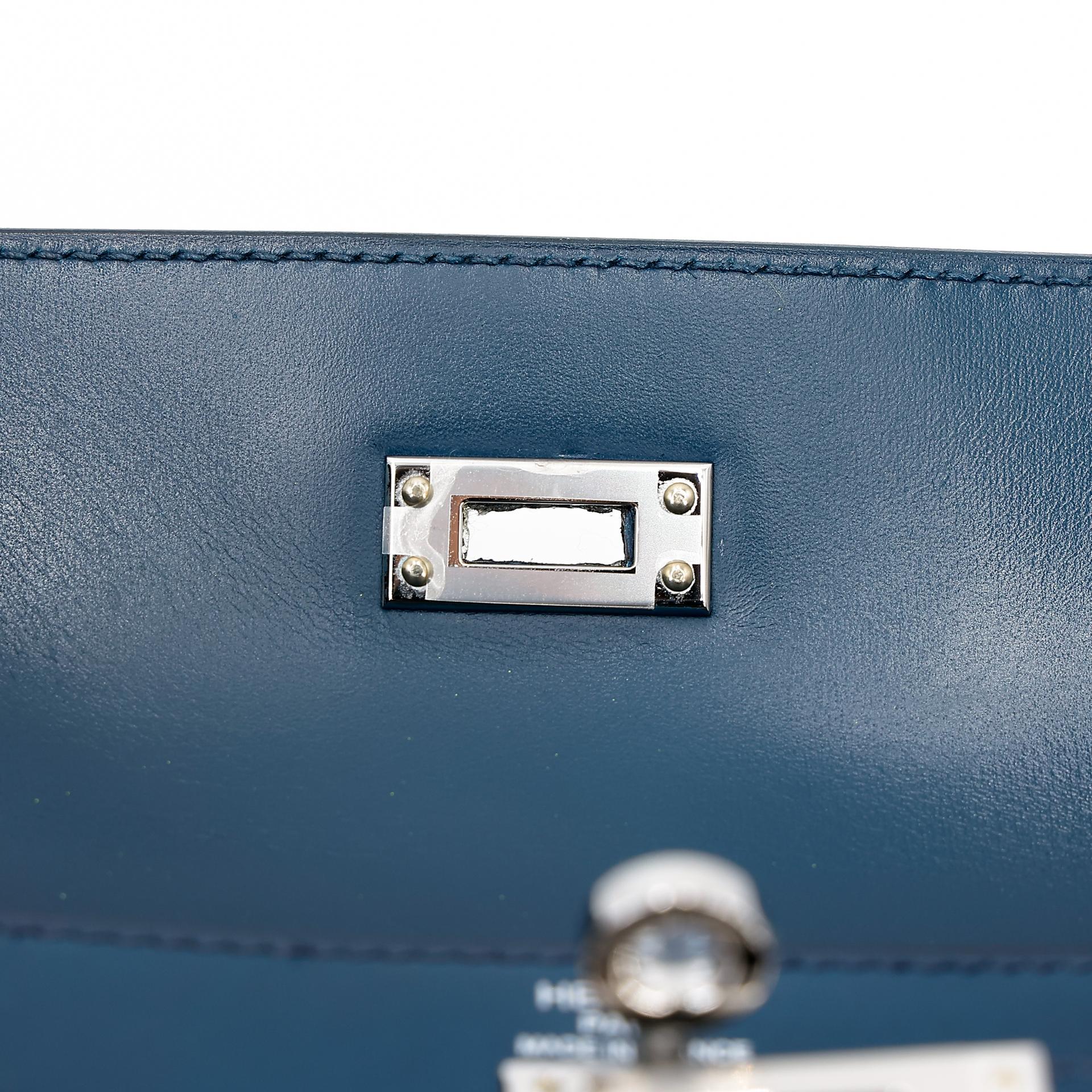 Excellent ( Rank SA ) HERMÈS Kelly 25 Sellier Bleu de Prusse (7P) Box-calf Palladium hardware U (2022) - 13