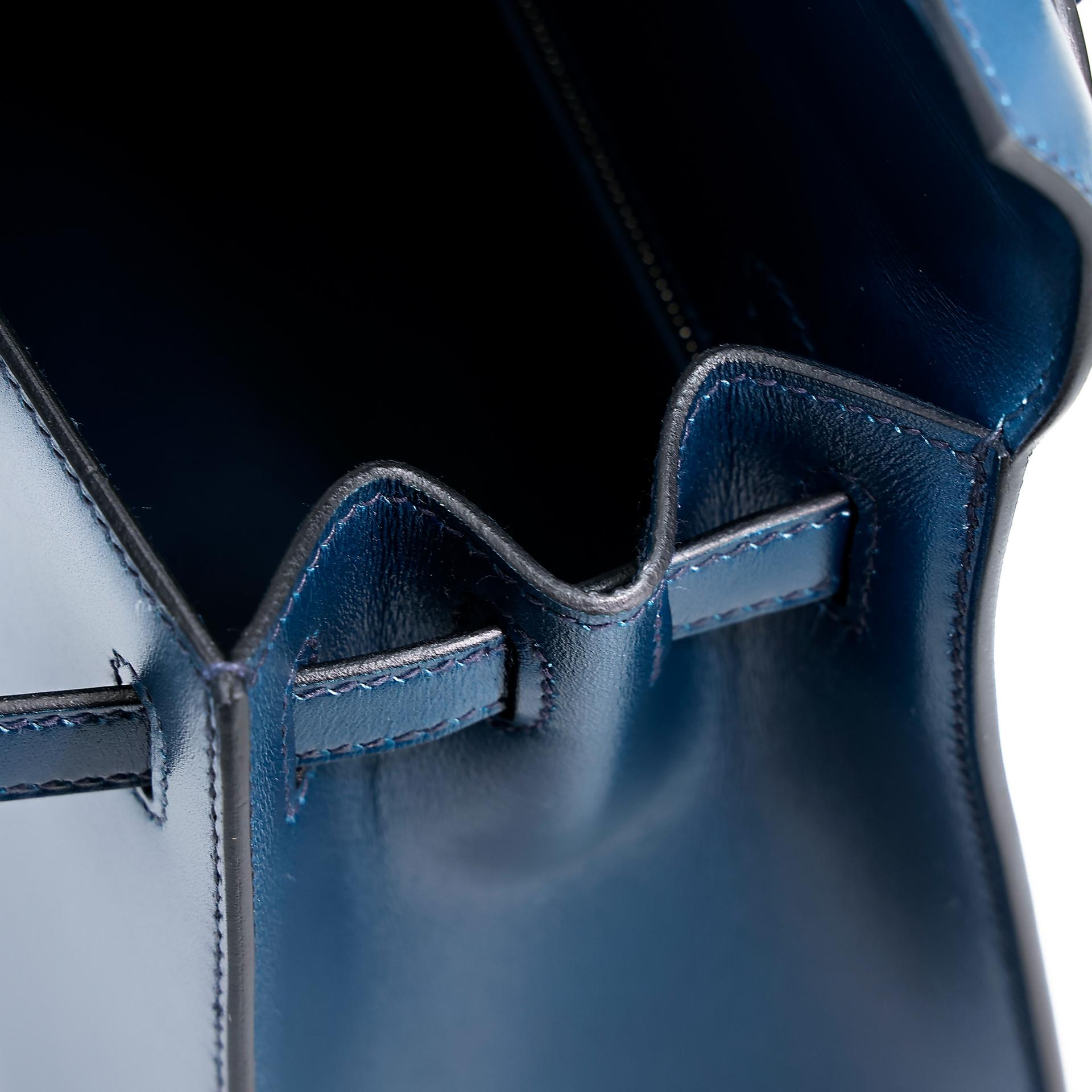 Excellent ( Rank SA ) HERMÈS Kelly 25 Sellier Bleu de Prusse (7P) Box-calf Palladium hardware U (2022) - 18