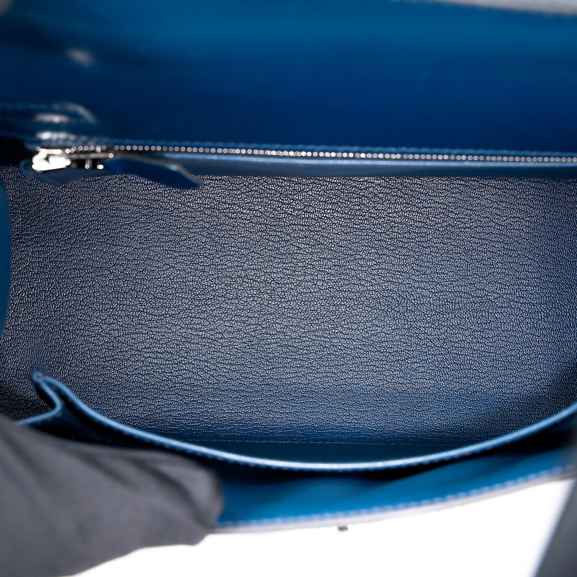 Excellent ( Rank SA ) HERMÈS Kelly 25 Sellier Bleu de Prusse (7P) Box-calf Palladium hardware U (2022) - 21