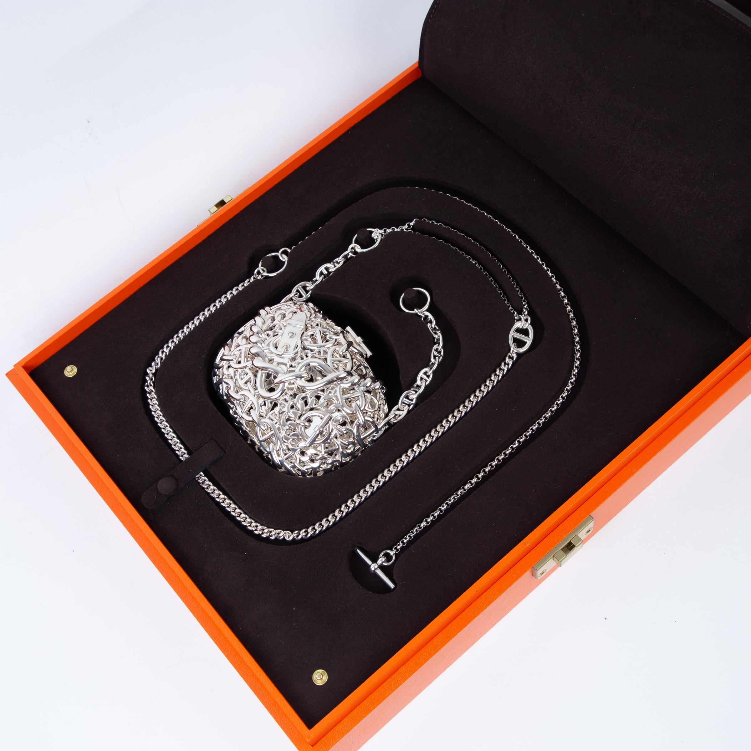 Unused ( Rank NS ) HERMÈS Sac bijou Chaine d’Ancre Silver - 5