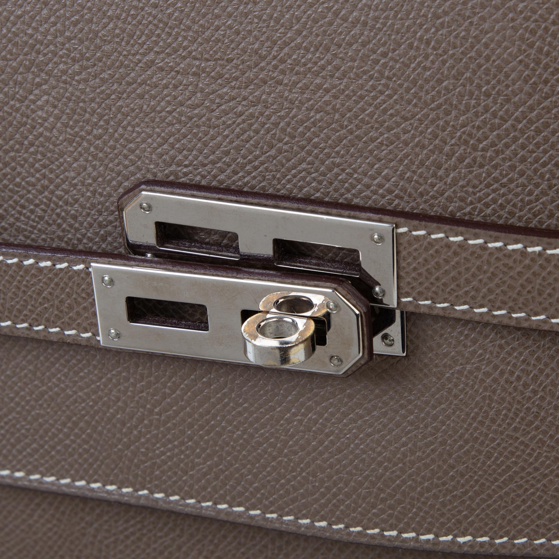 ランク AB  HERMÈS エルメス  ケリーデベッシュ38 エトゥープ (18) エプソン シルバー金具 □L刻印 - 8