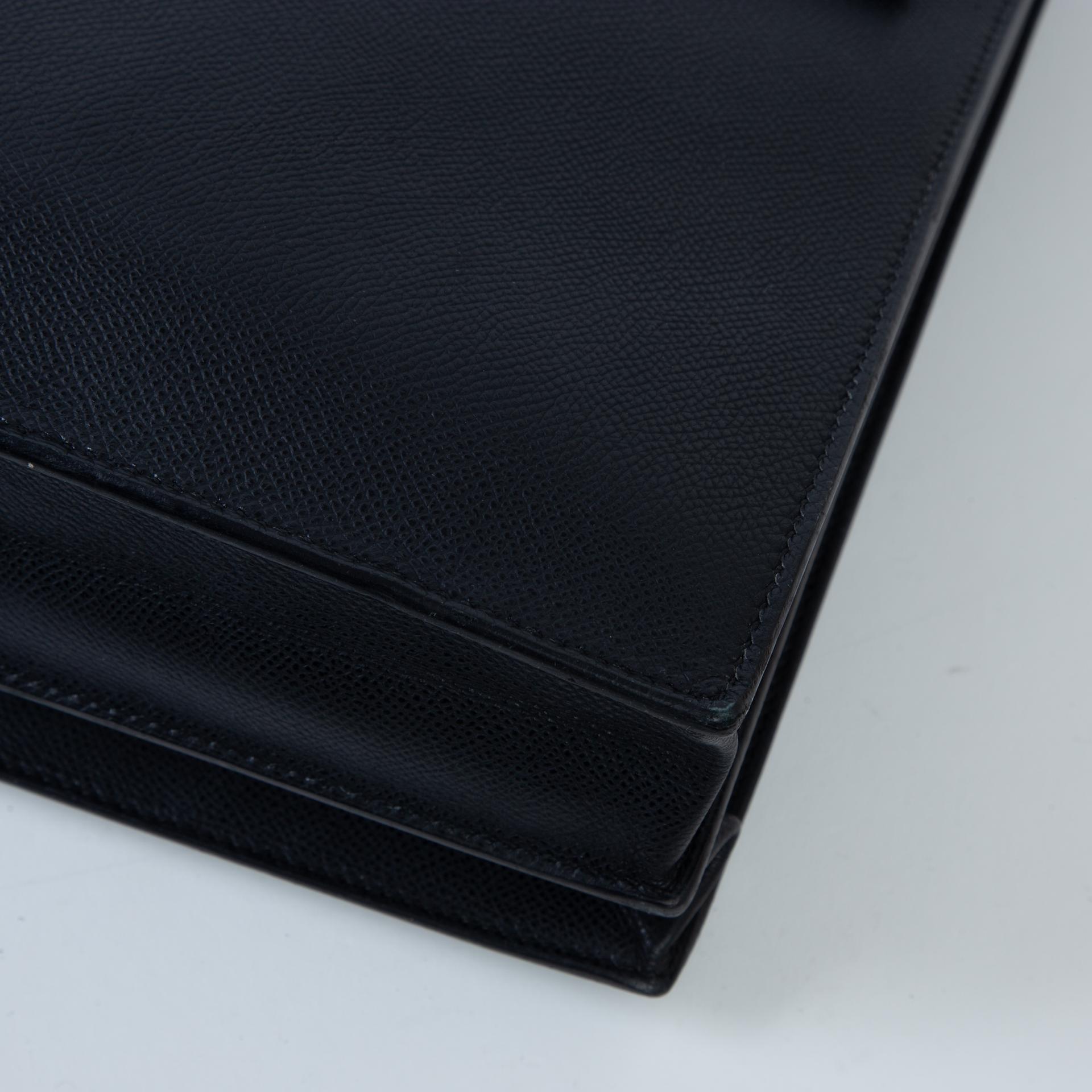 Good ( Rank AB)  HERMÈS  Kelly depeches 38 Black (89) Epsom Palladium hardware Square J (2006) - 5