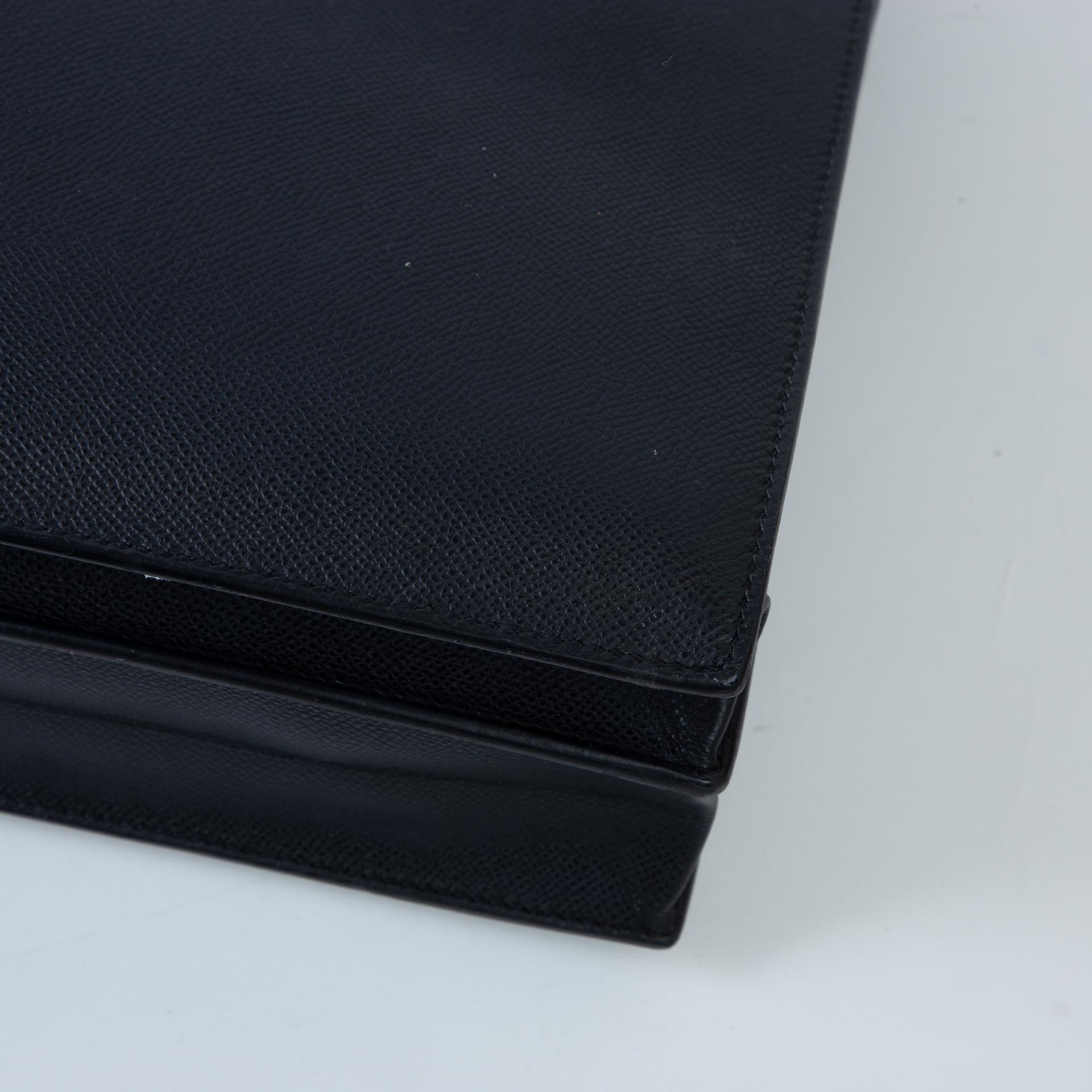 Good ( Rank AB)  HERMÈS  Kelly depeches 38 Black (89) Epsom Palladium hardware Square J (2006) - 7