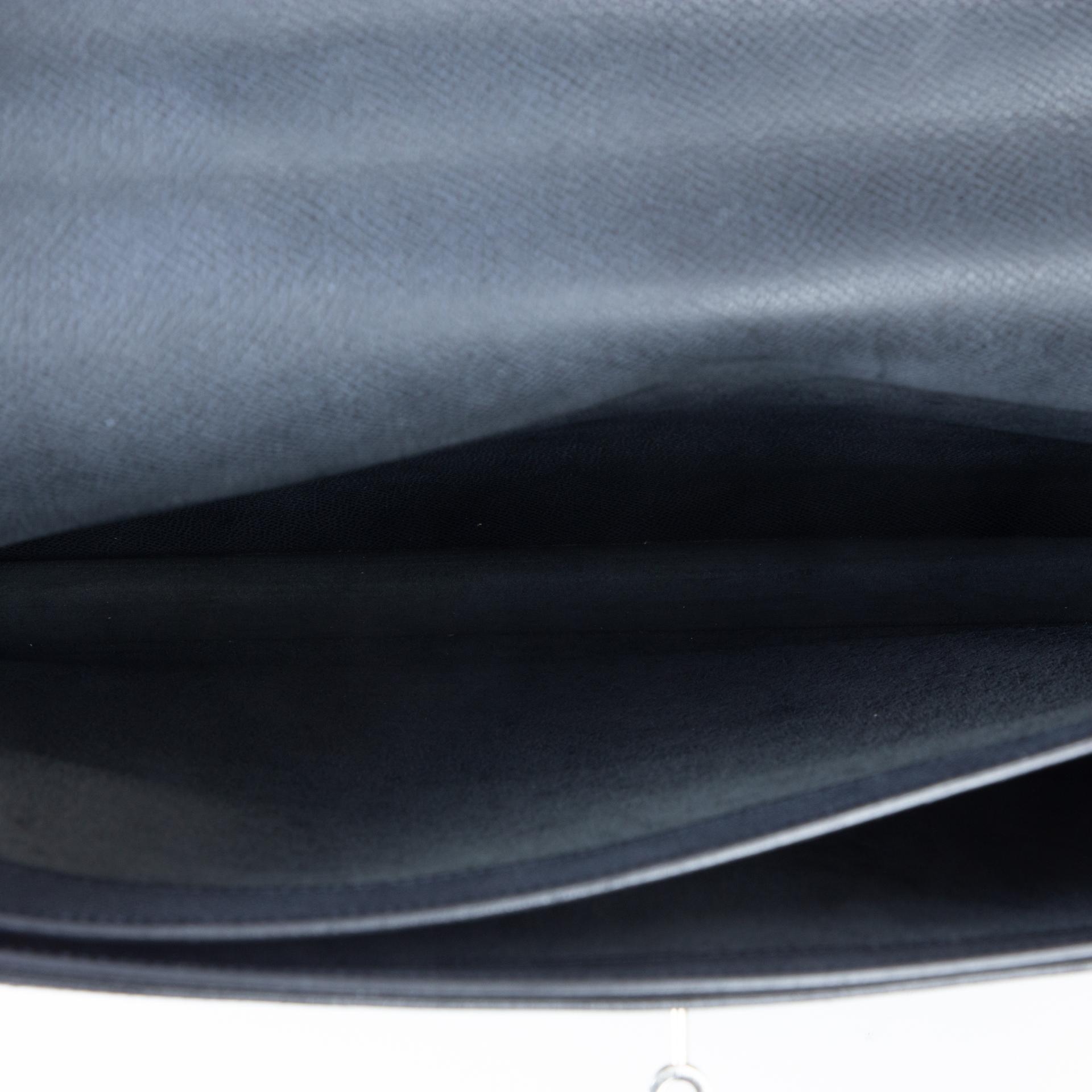 Good ( Rank AB)  HERMÈS  Kelly depeches 38 Black (89) Epsom Palladium hardware Square J (2006) - 11