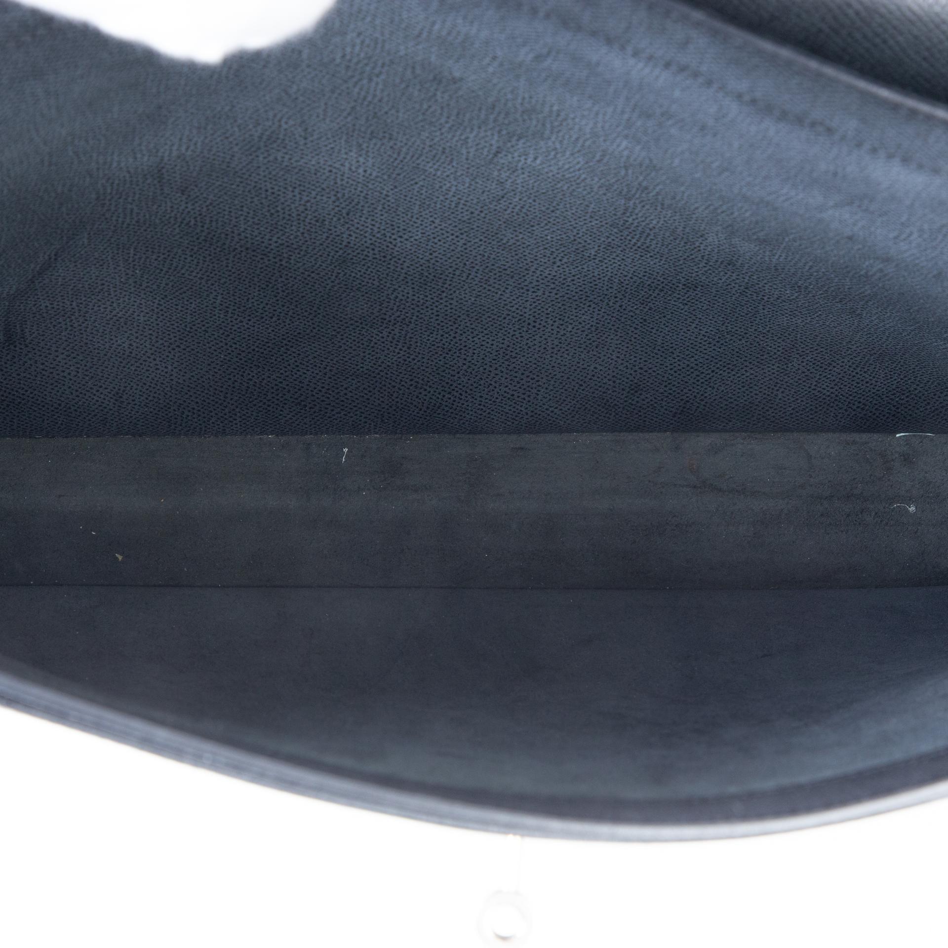 Good ( Rank AB)  HERMÈS  Kelly depeches 38 Black (89) Epsom Palladium hardware Square J (2006) - 12
