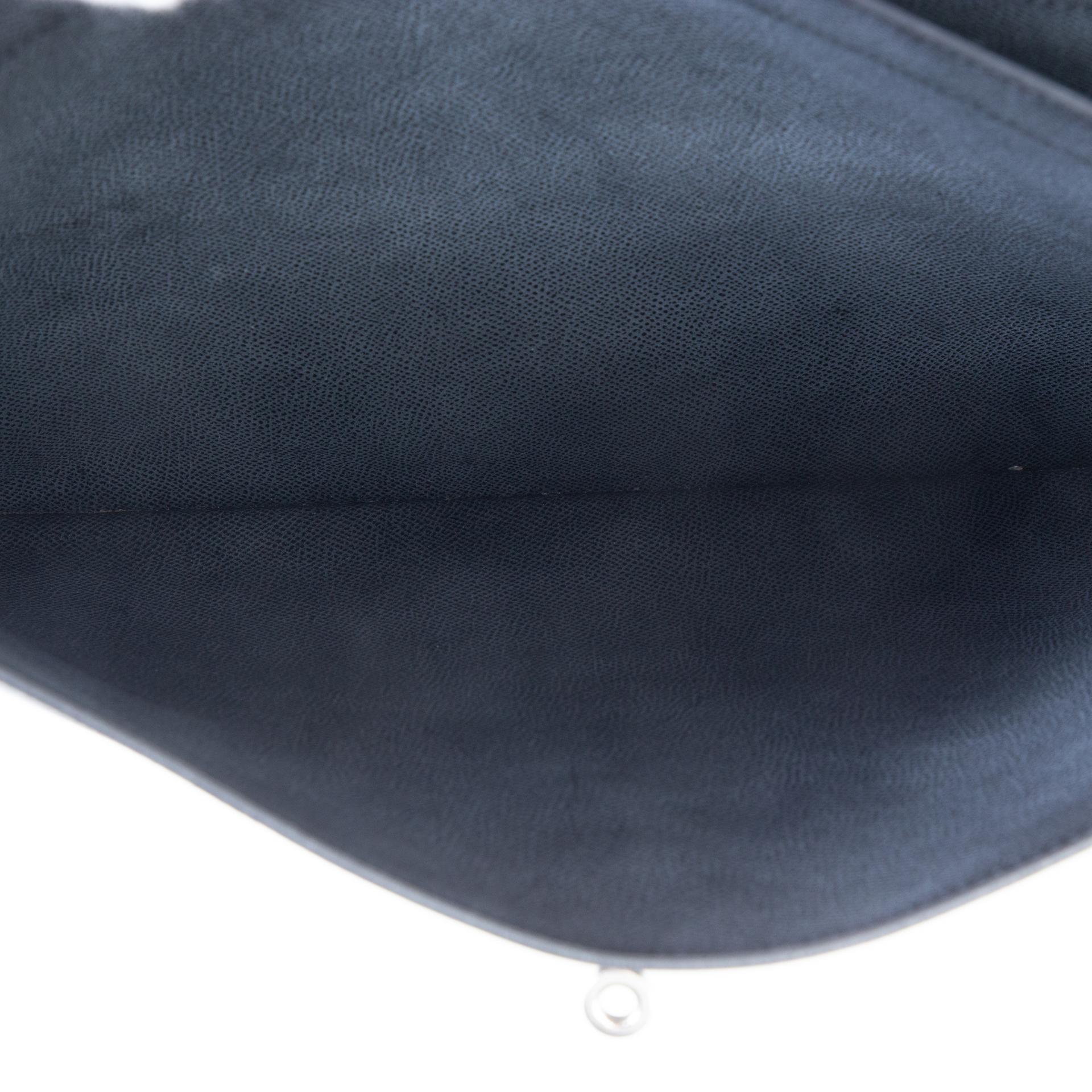 Good ( Rank AB)  HERMÈS  Kelly depeches 38 Black (89) Epsom Palladium hardware Square J (2006) - 13