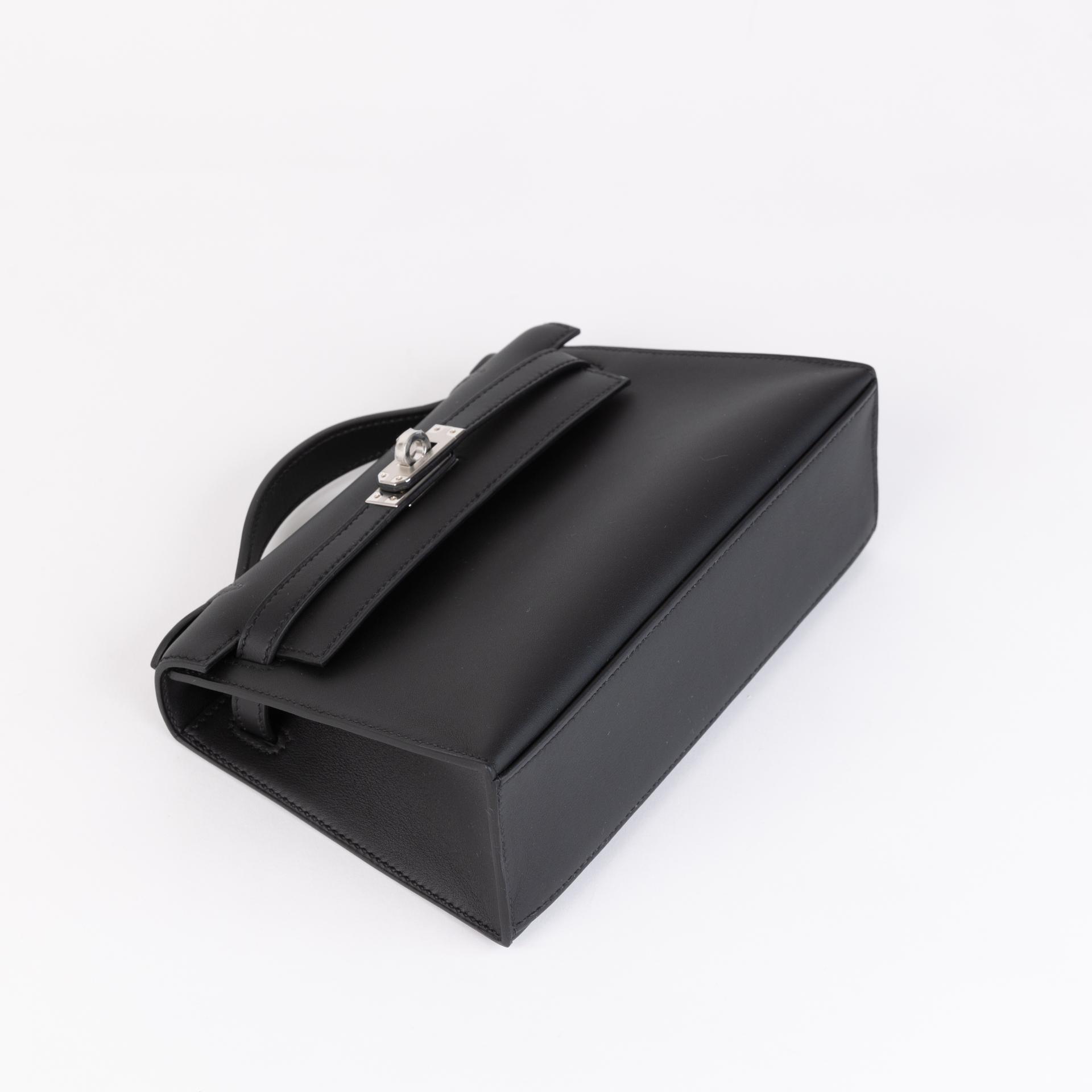 Brand New ( Rank N )  HERMÈS  Kelly Pochette Black (89) Swift Palladium hardware W (2024) - 4