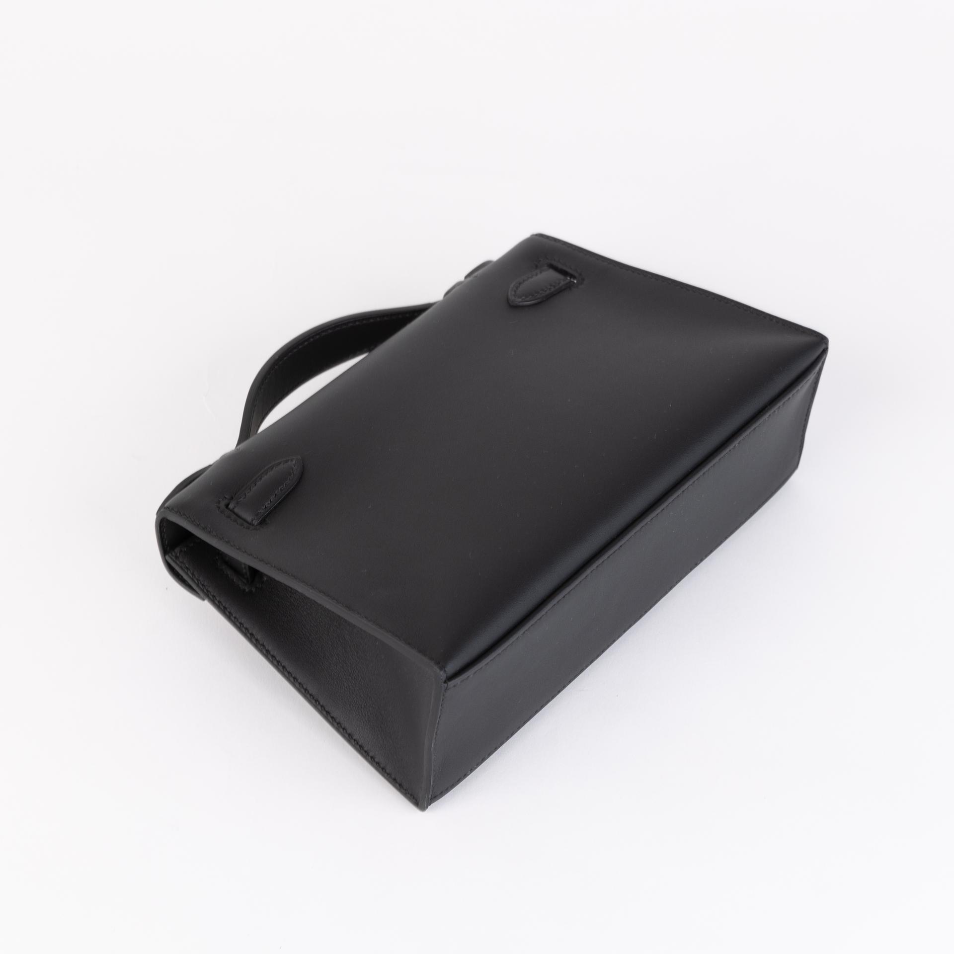 Brand New ( Rank N )  HERMÈS  Kelly Pochette Black (89) Swift Palladium hardware W (2024) - 6