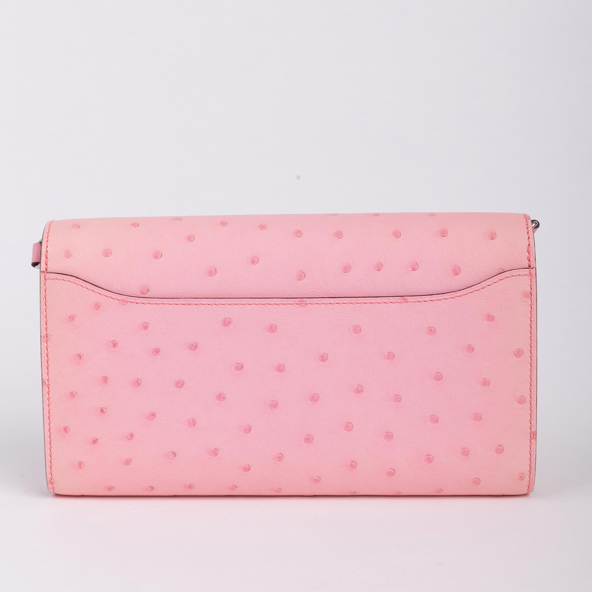 Unused ( Rank NS )  HERMÈS  Constance To Go Rose Bubblegum (L4) Ostrich Palladium hardware U (2022) - 2