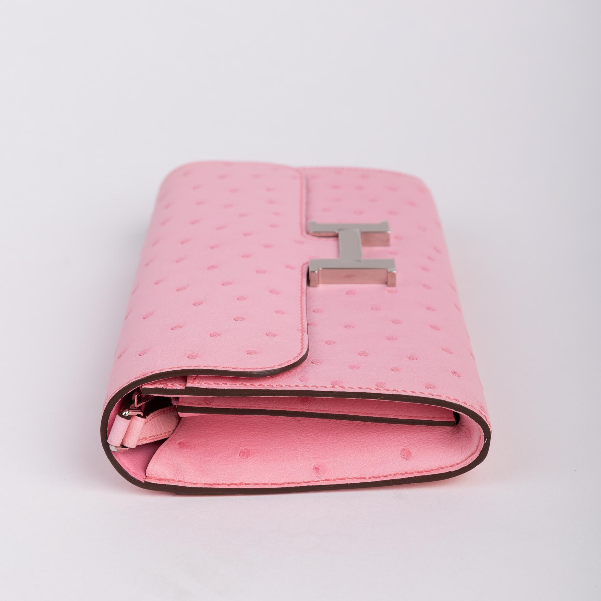 Unused ( Rank NS )  HERMÈS  Constance To Go Rose Bubblegum (L4) Ostrich Palladium hardware U (2022) - 3