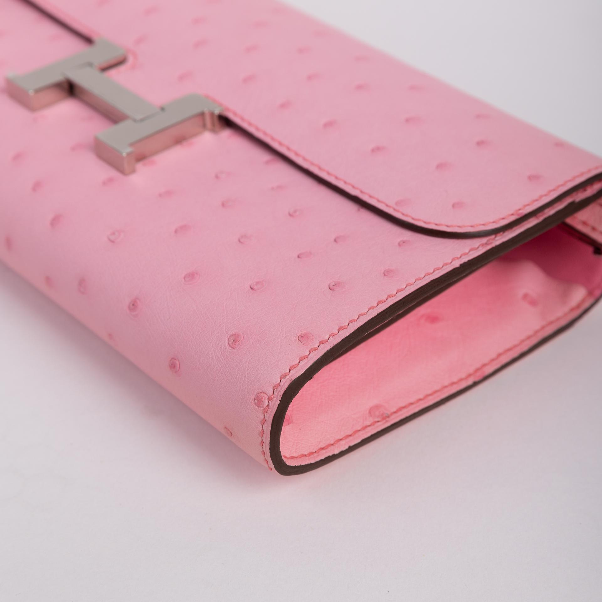 Unused ( Rank NS )  HERMÈS  Constance To Go Rose Bubblegum (L4) Ostrich Palladium hardware U (2022) - 5