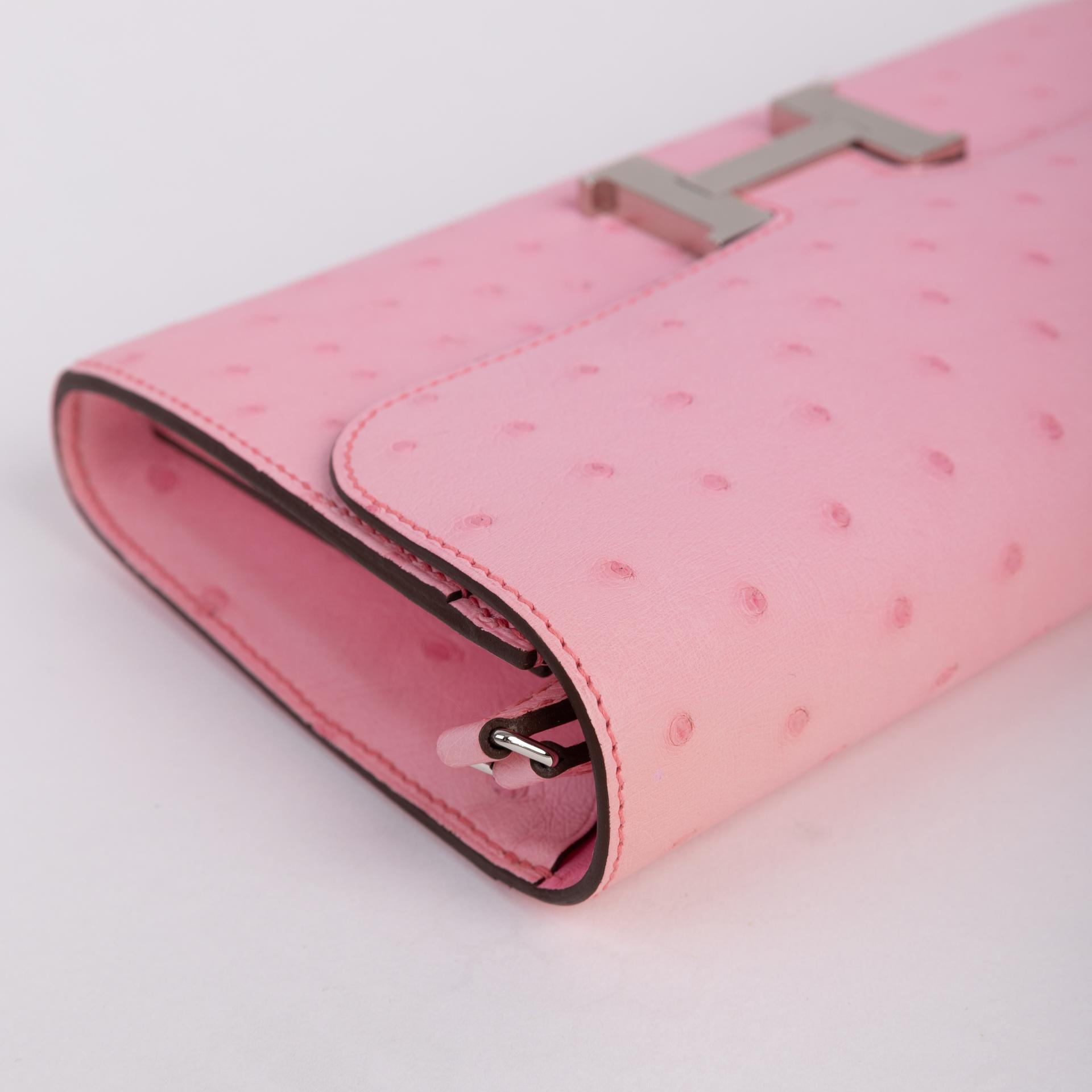 Unused ( Rank NS )  HERMÈS  Constance To Go Rose Bubblegum (L4) Ostrich Palladium hardware U (2022) - 6