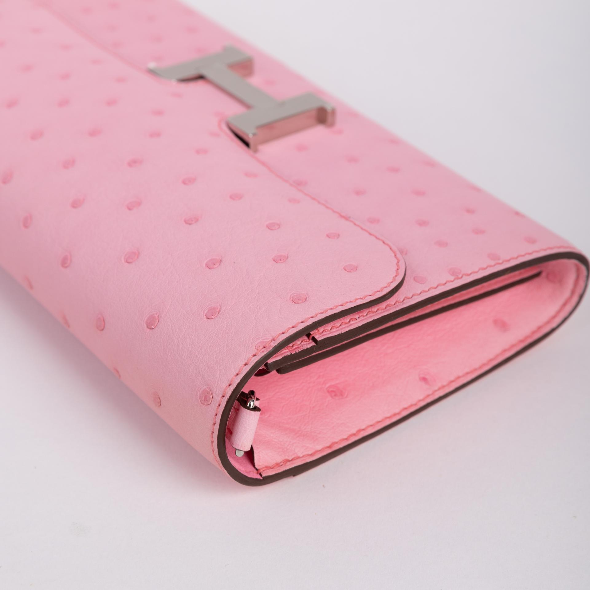 Unused ( Rank NS )  HERMÈS  Constance To Go Rose Bubblegum (L4) Ostrich Palladium hardware U (2022) - 7