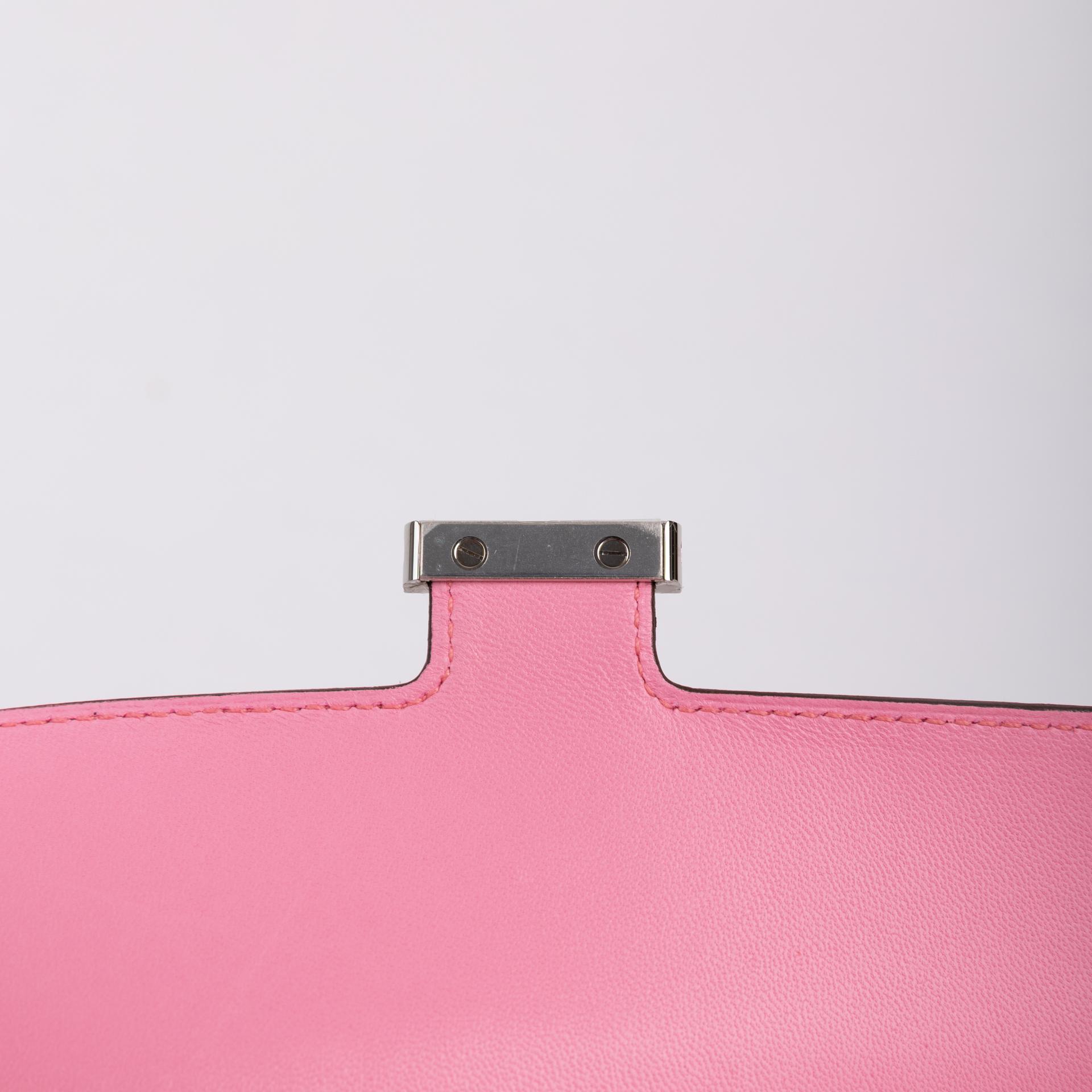 Unused ( Rank NS )  HERMÈS  Constance To Go Rose Bubblegum (L4) Ostrich Palladium hardware U (2022) - 9