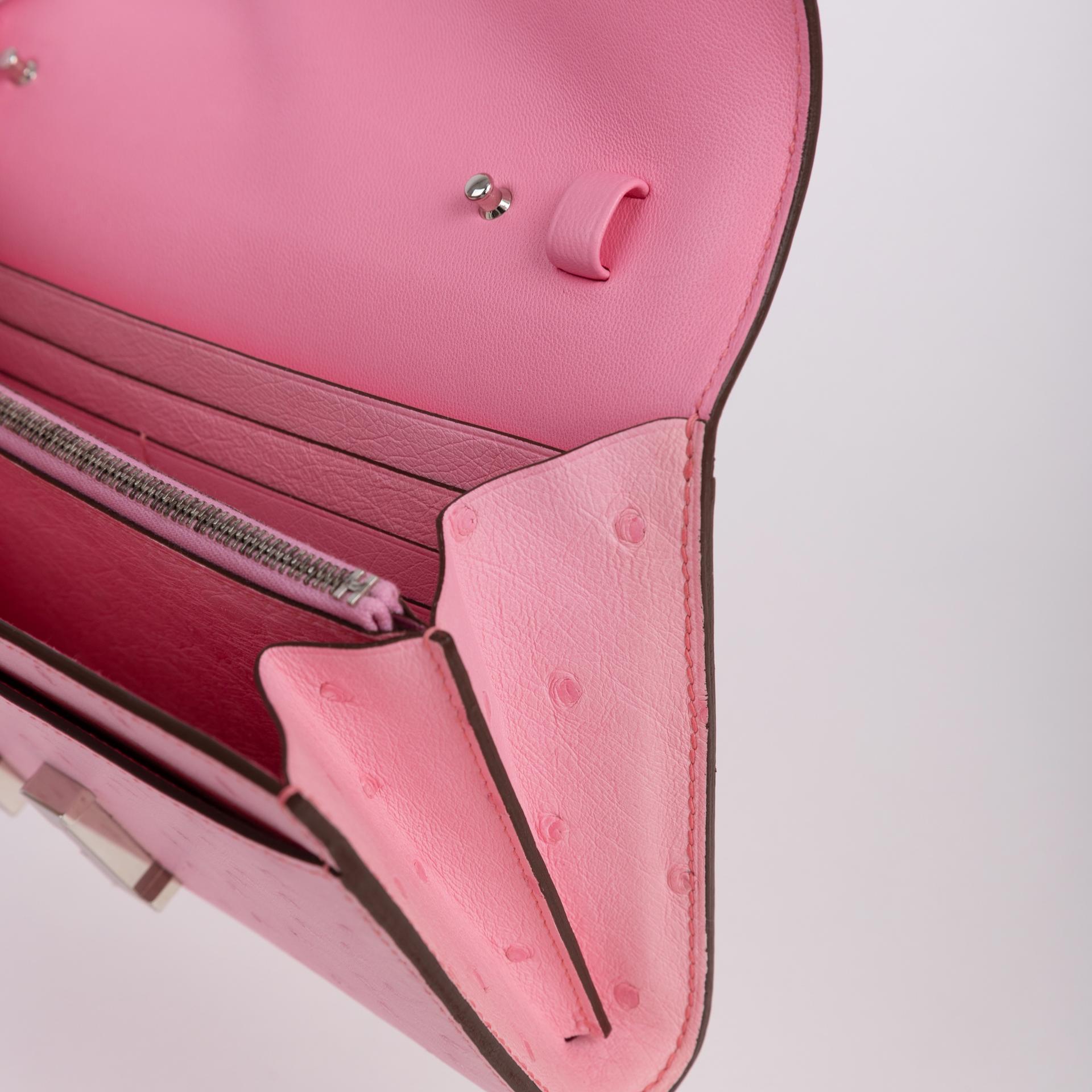 Unused ( Rank NS )  HERMÈS  Constance To Go Rose Bubblegum (L4) Ostrich Palladium hardware U (2022) - 15