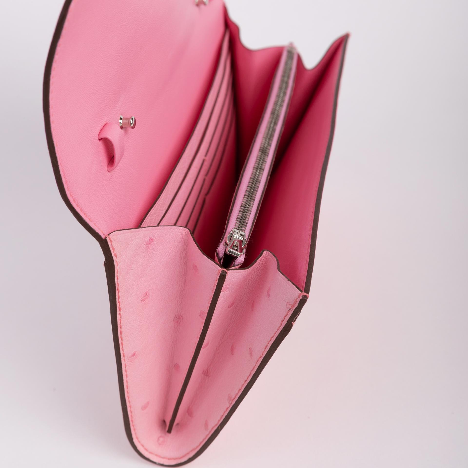 Unused ( Rank NS )  HERMÈS  Constance To Go Rose Bubblegum (L4) Ostrich Palladium hardware U (2022) - 16