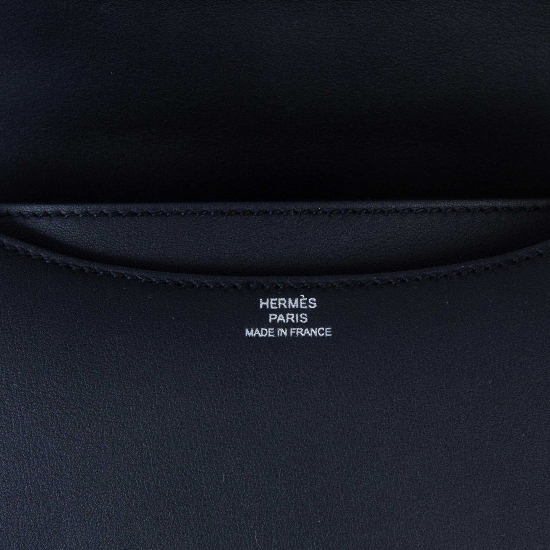 Brand New ( Rank N )  HERMÈS  Constance Mini Black (89) Swift Palladium hardware W (2024) - 10