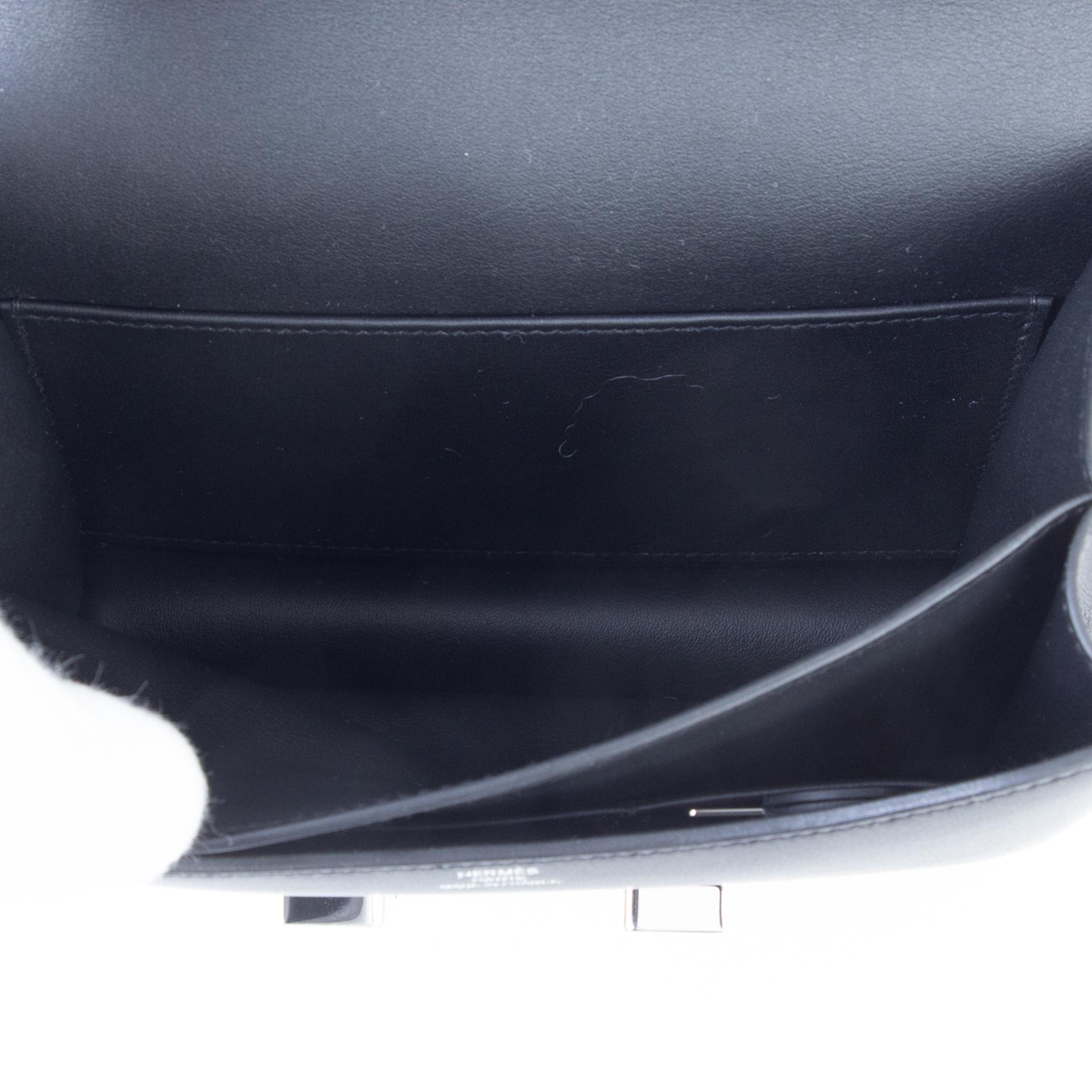 Brand New ( Rank N )  HERMÈS  Constance Mini Black (89) Swift Palladium hardware W (2024) - 11