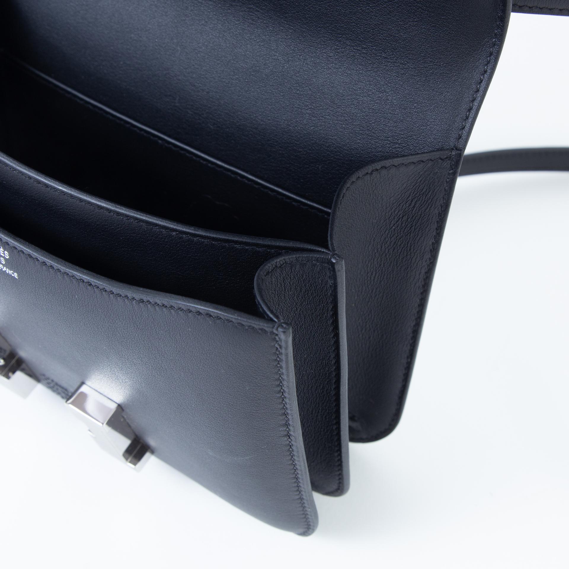Brand New ( Rank N )  HERMÈS  Constance Mini Black (89) Swift Palladium hardware W (2024) - 13