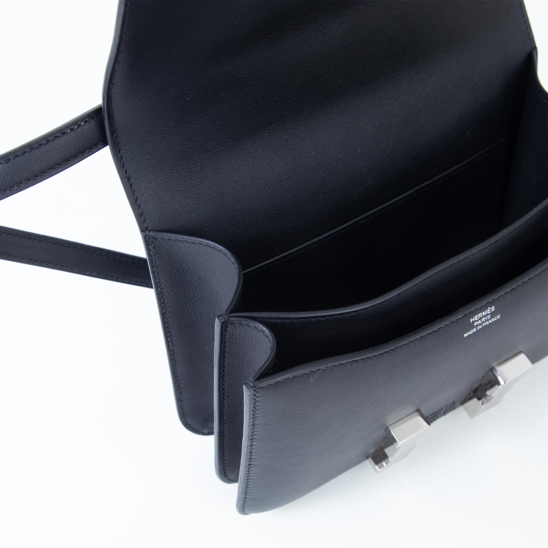 Brand New ( Rank N )  HERMÈS  Constance Mini Black (89) Swift Palladium hardware W (2024) - 14